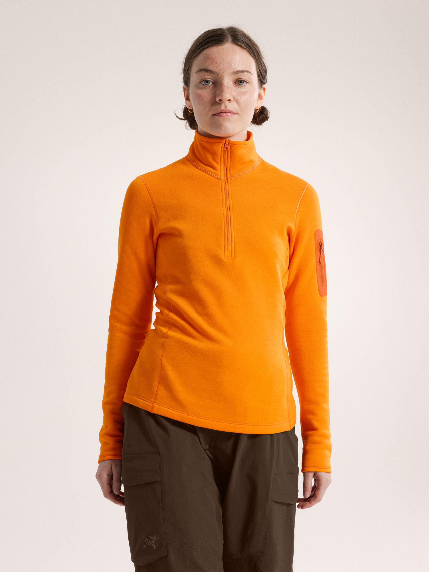 Kyanite Baselayer Zip Neck Women's Blaze Front View
