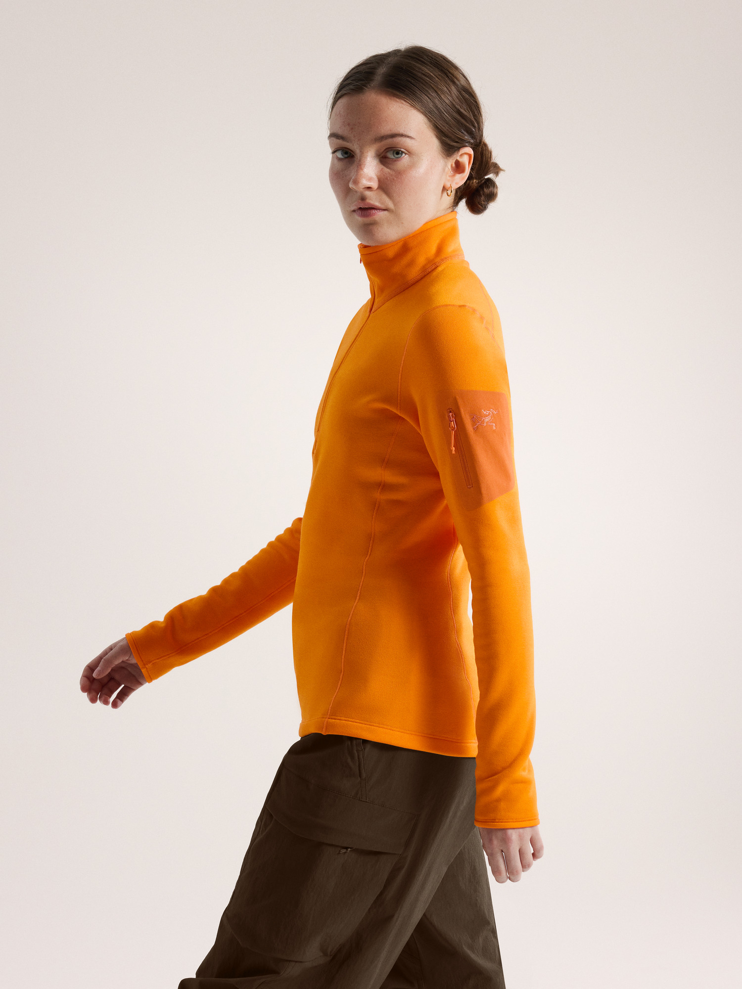 Kyanite Baselayer Zip Neck Women's Blaze Side View