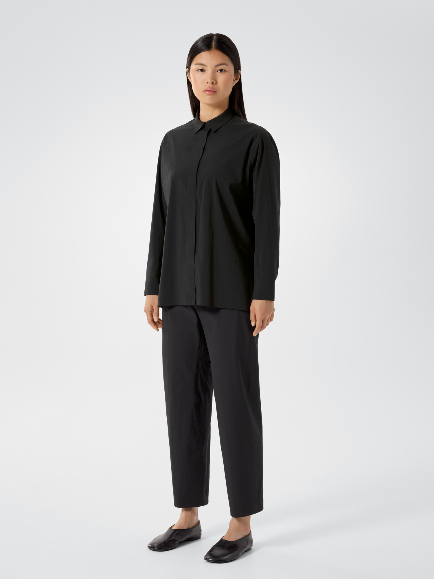 Diene Shirt LS Women's Black 3 4 Front View