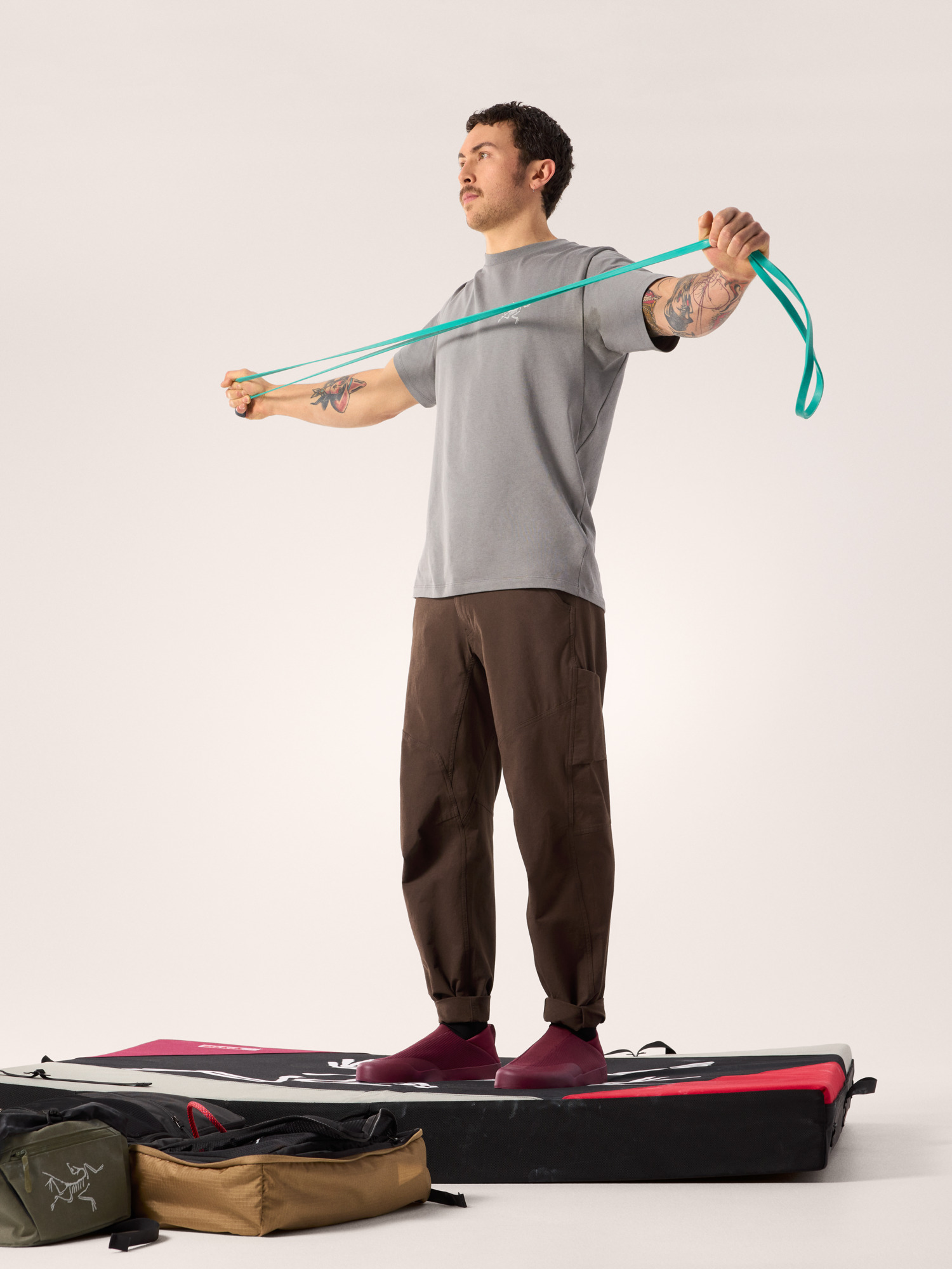 Cronin Cotton Pant Carob Full Body