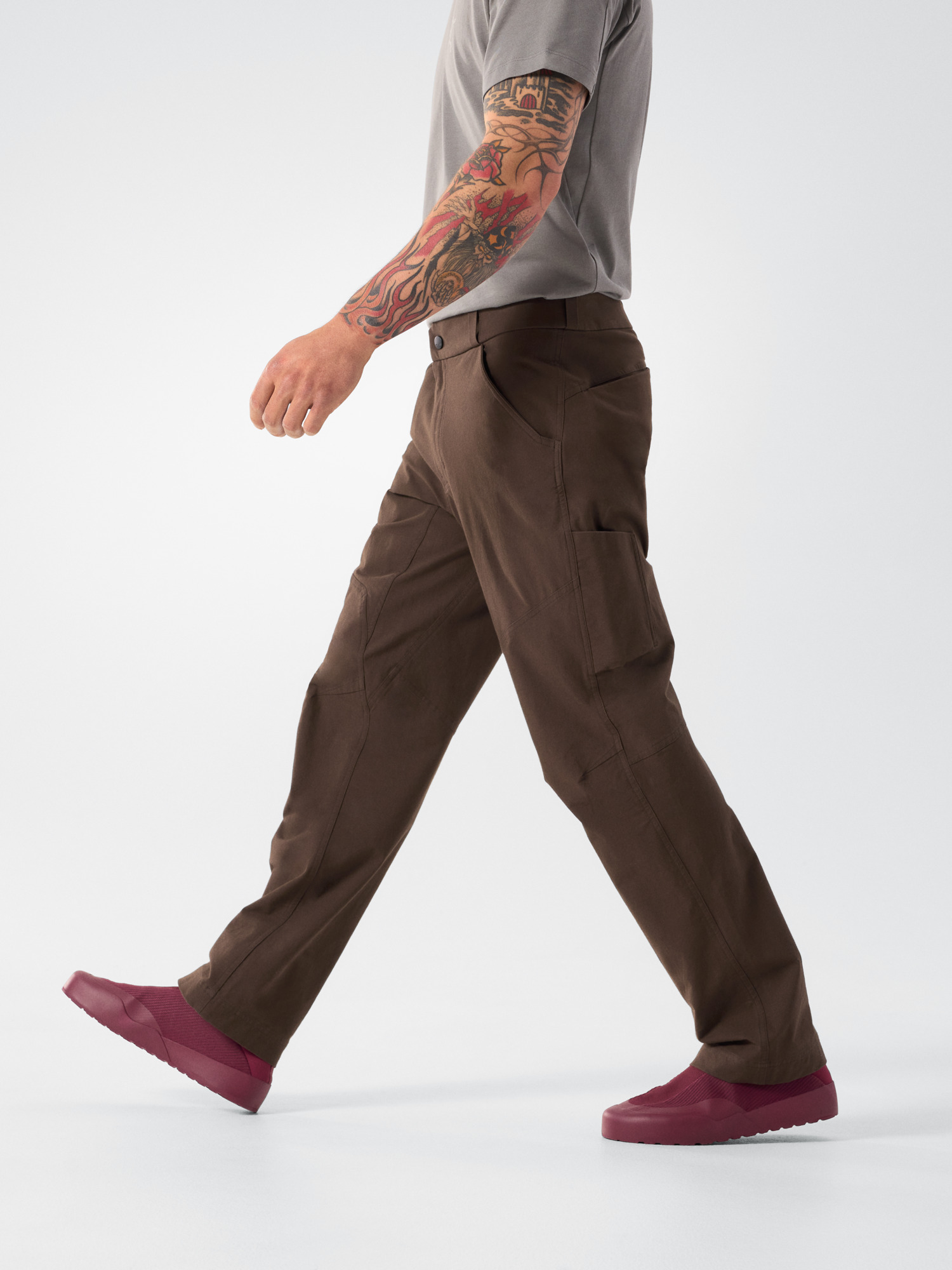 Cronin Cotton Pant Carob Side View