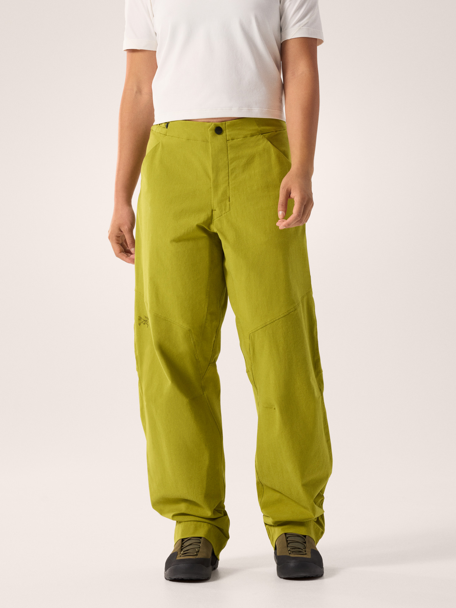 Clarkia Cotton Wide Leg Pant Women's Olive Moss Front View