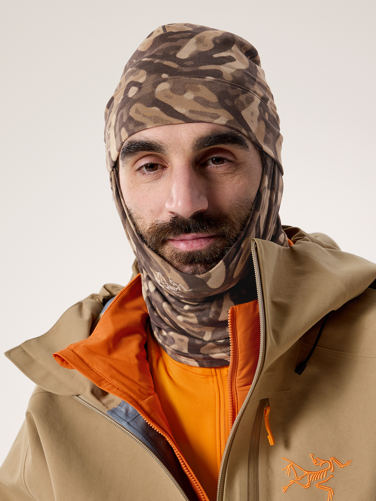 Rho Toque Print Carob Grottoflage Front View