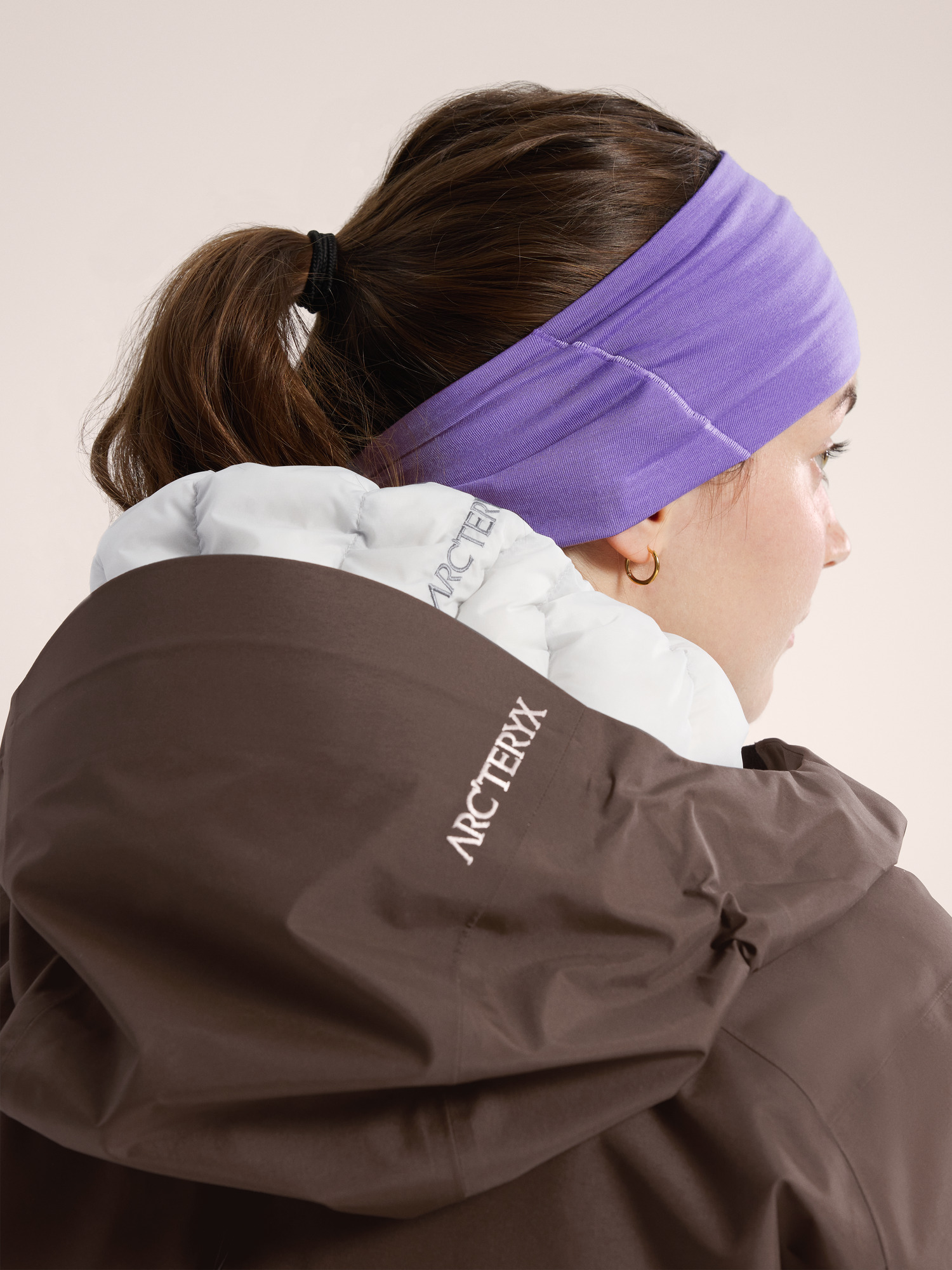 Satoro Merino Headband Dk Aster Back View