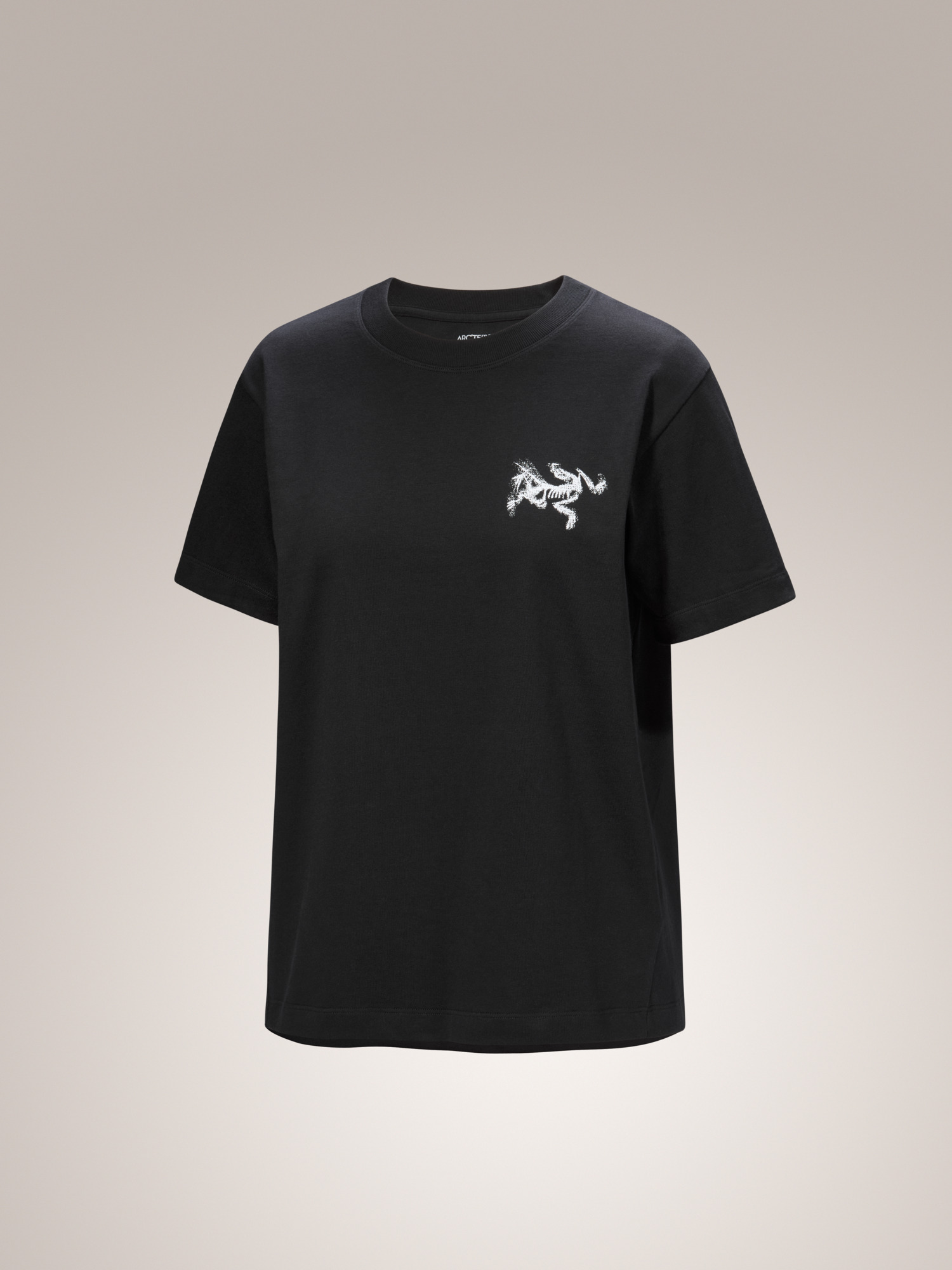 Kragg Cotton Bird Tile Crew Shirt SS Women's Black / Arctic Silk 