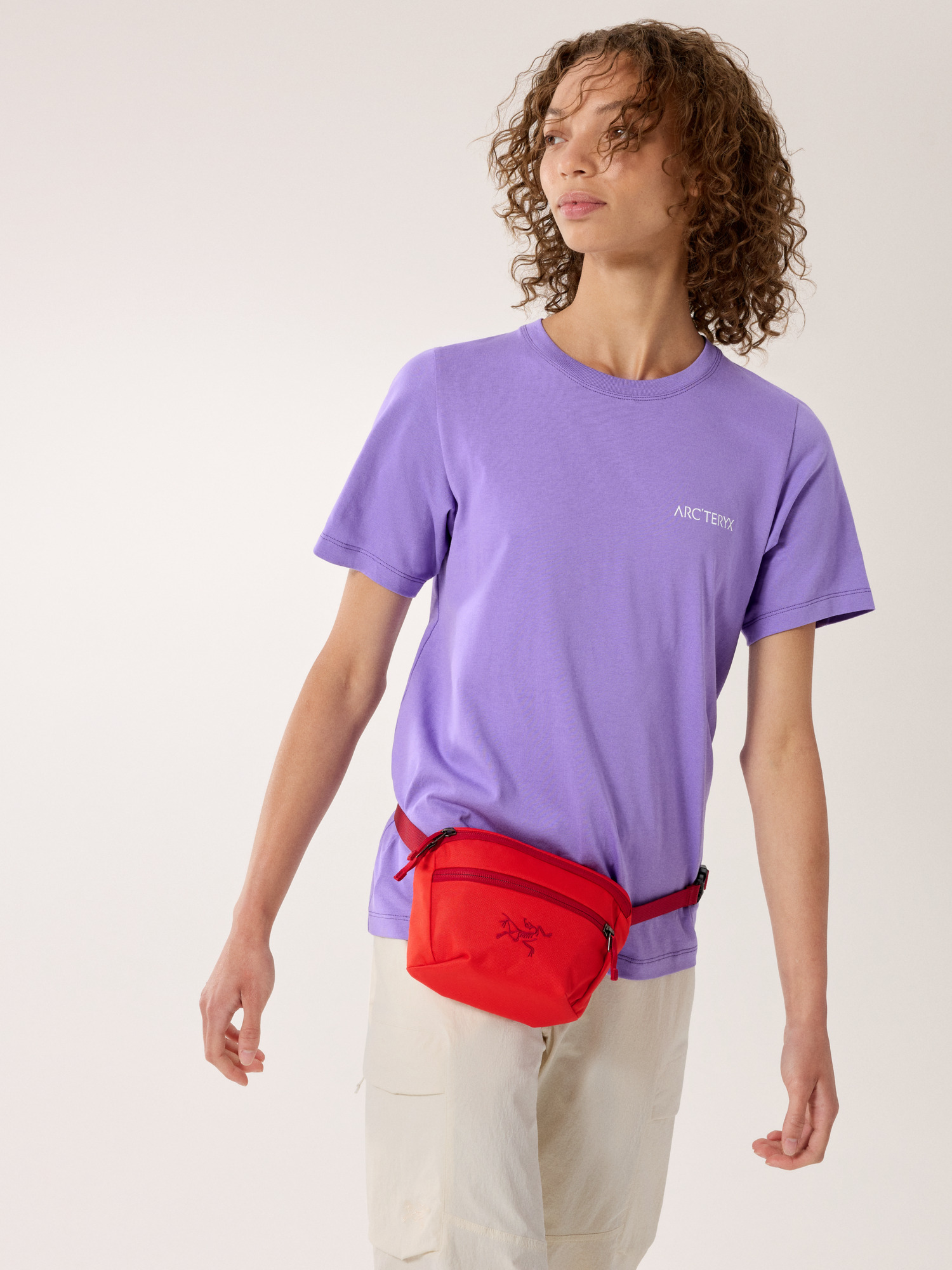 Kragg SL Cotton Blurred Bird Crew Shirt SS Women's Aster / White Hover