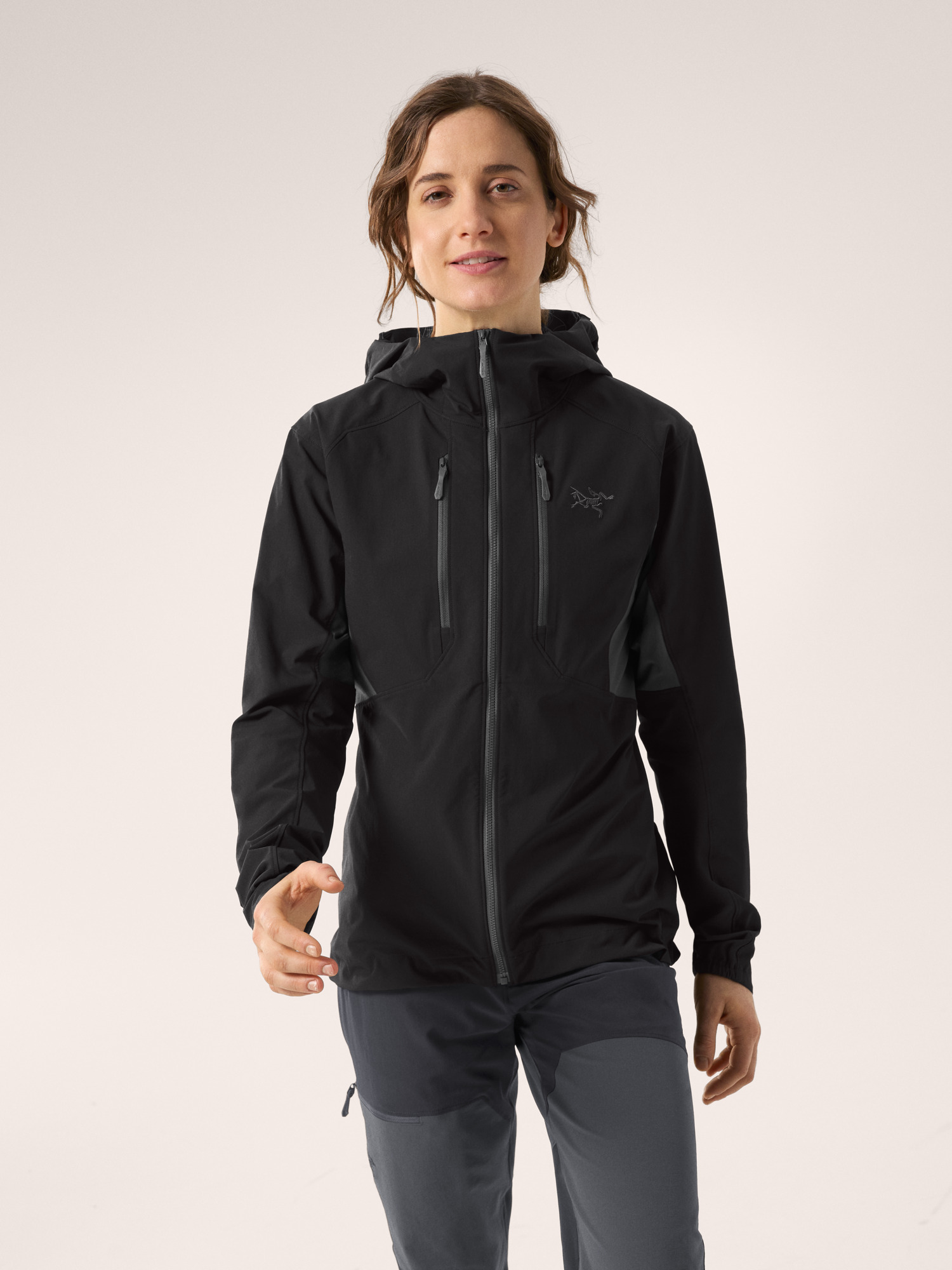 Psiphon Hoody Women's Black / Graphite Front View