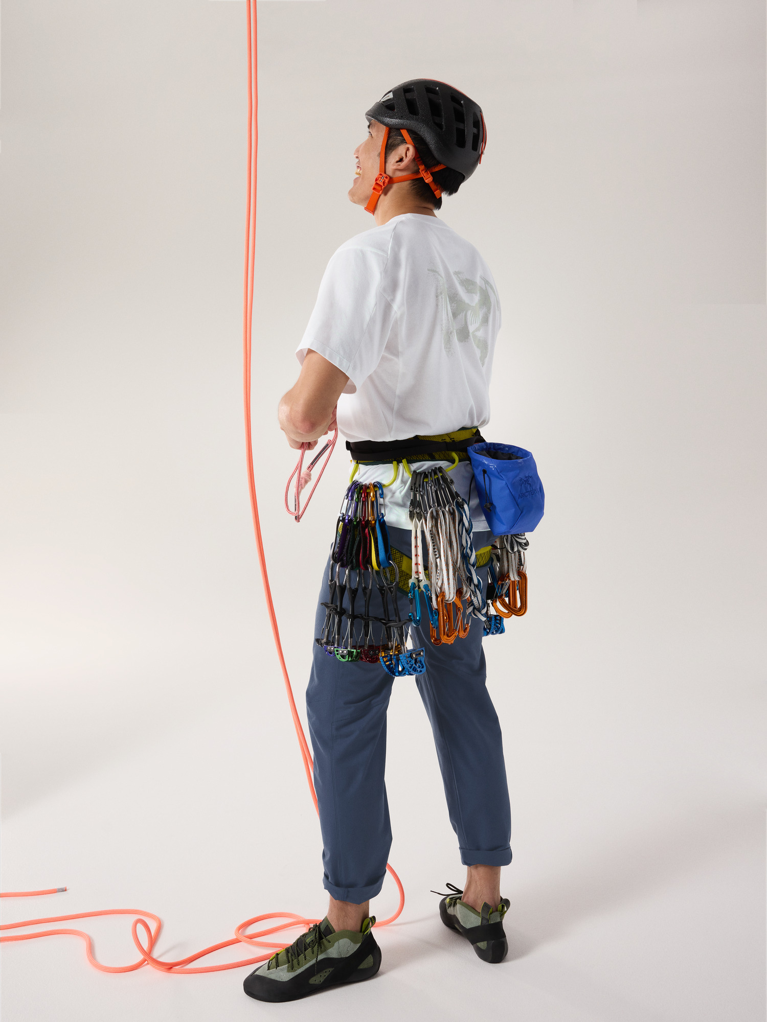 Kragg SL Cotton Blurred Bird Shirt SS White Light / Atmos Full Body