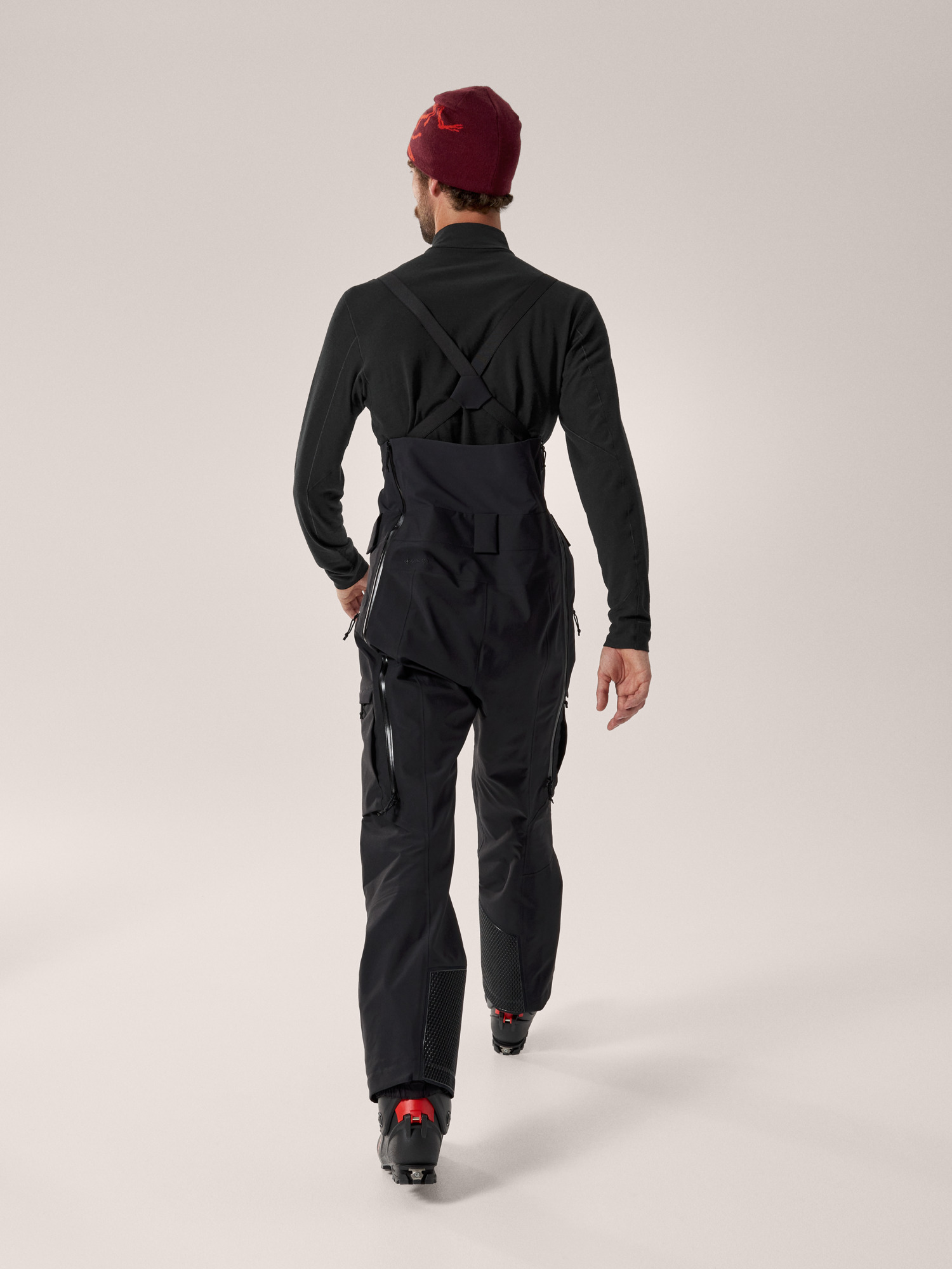 Ski Guide Bib Pant Black Back View