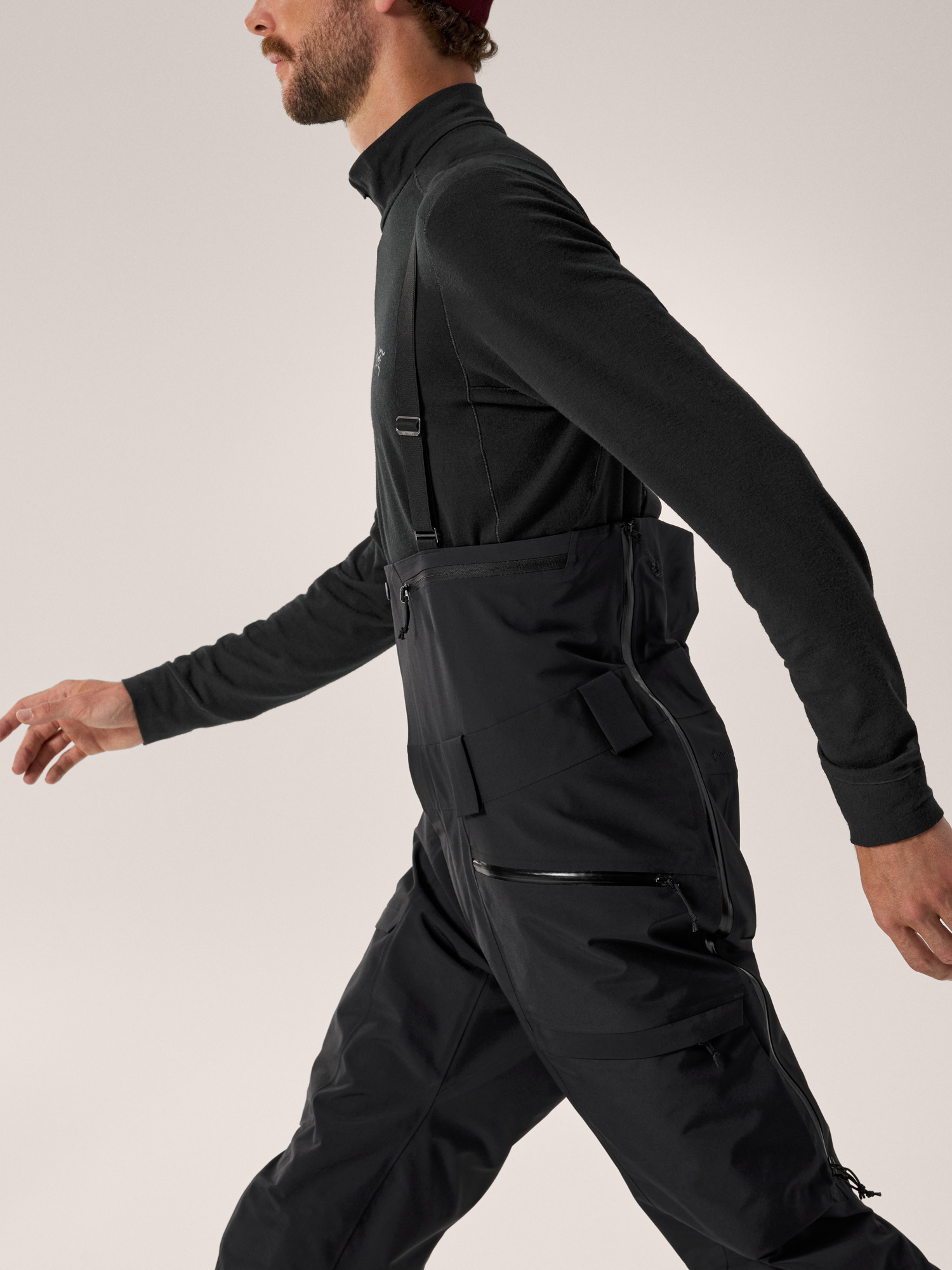 Ski Guide Bib Pant Black Waist Detail