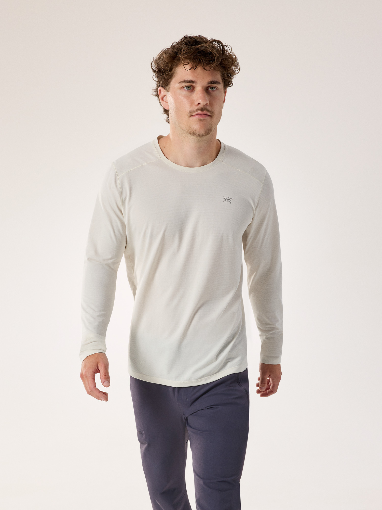 Cormac Crew Neck Shirt LS Arctic Silk Heather Front View