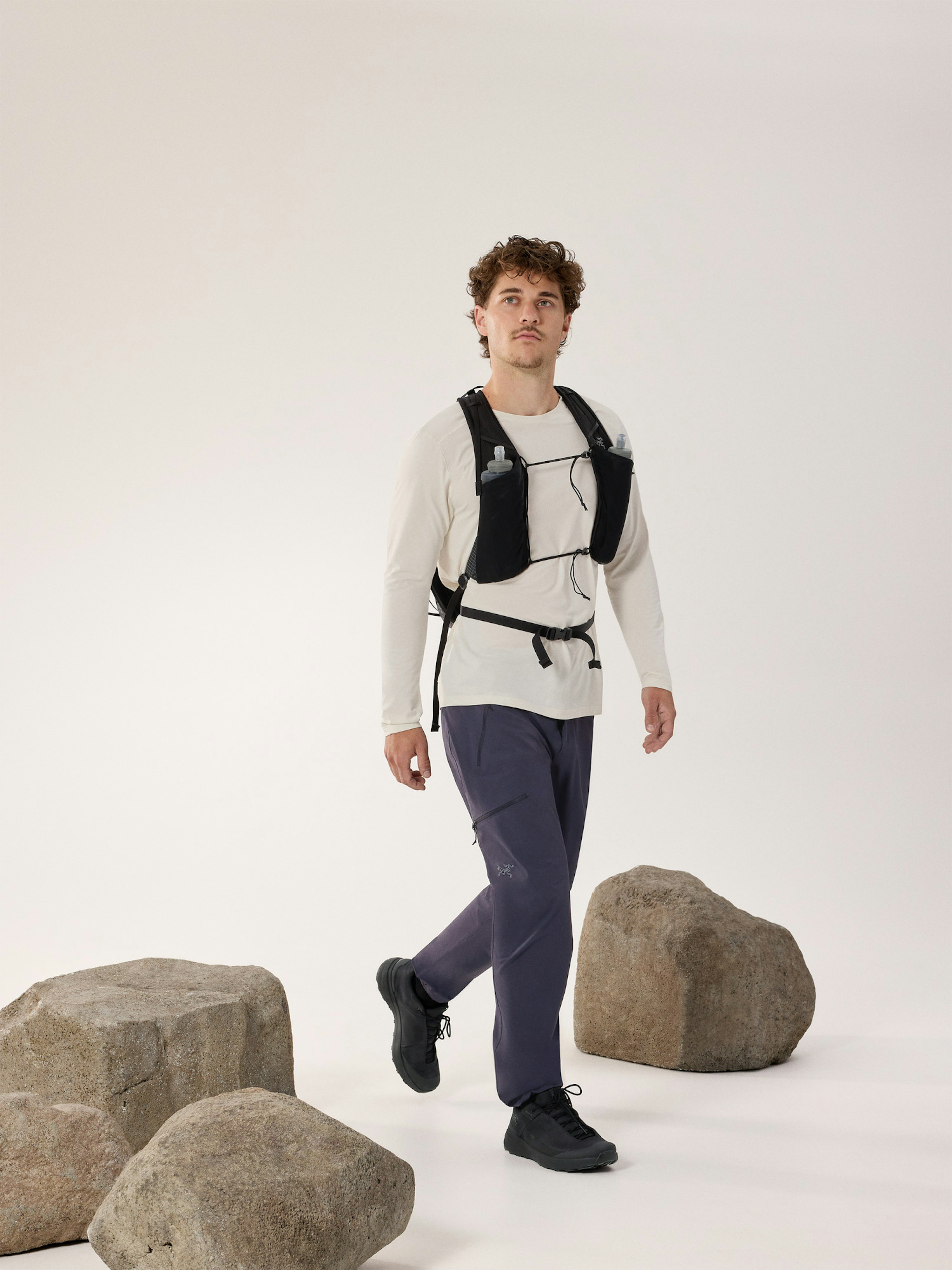 Cormac Crew Neck Shirt LS Arctic Silk Heather Full Body