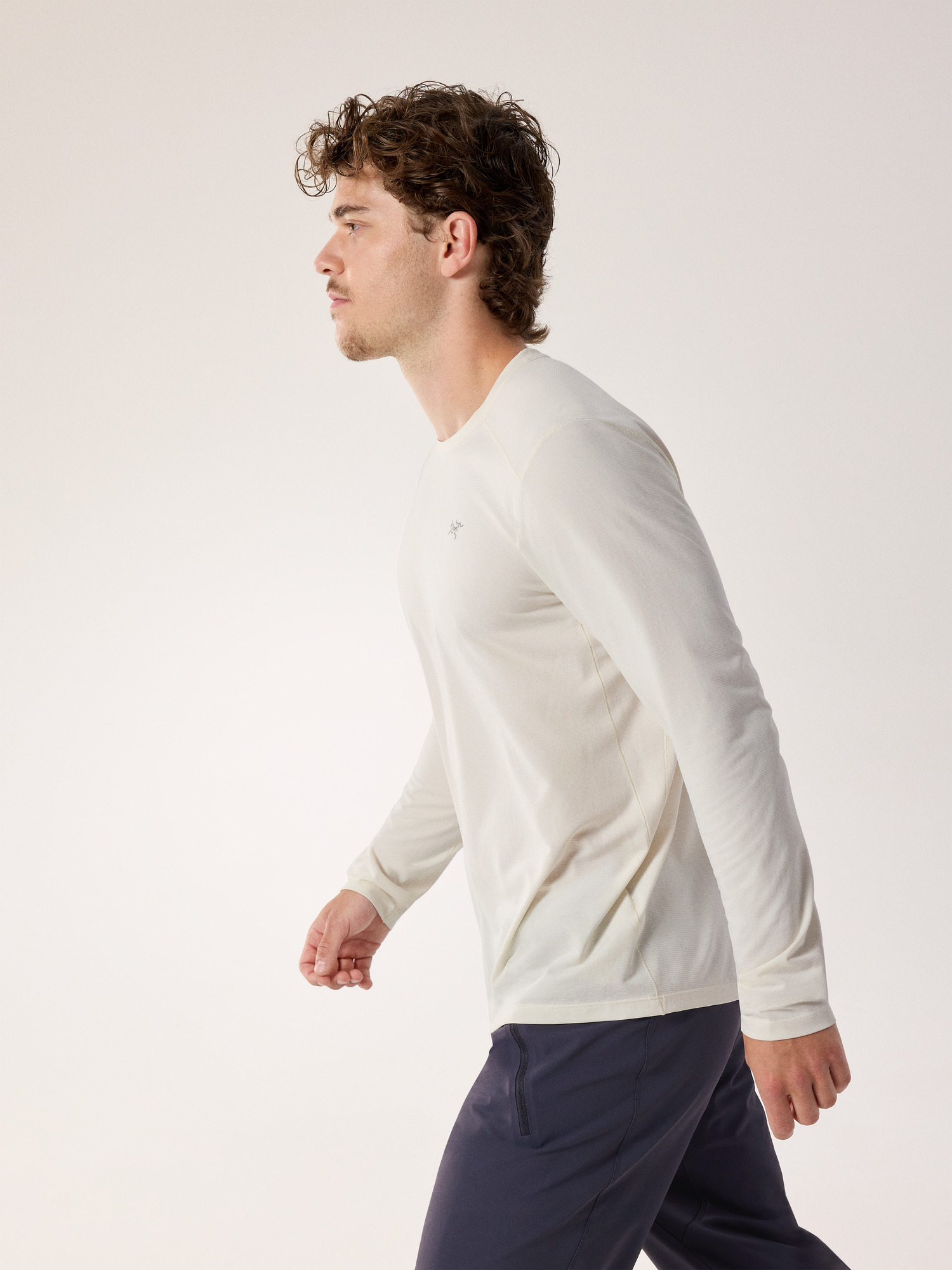 Cormac Crew Neck Shirt LS Arctic Silk Heather Side View