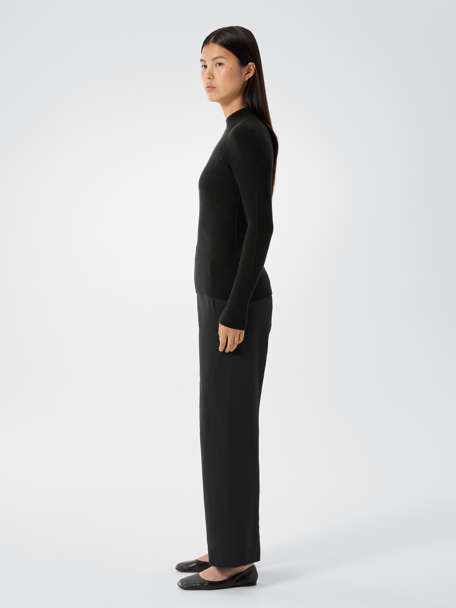 Conic Wool Midlayer Women's Black Side View