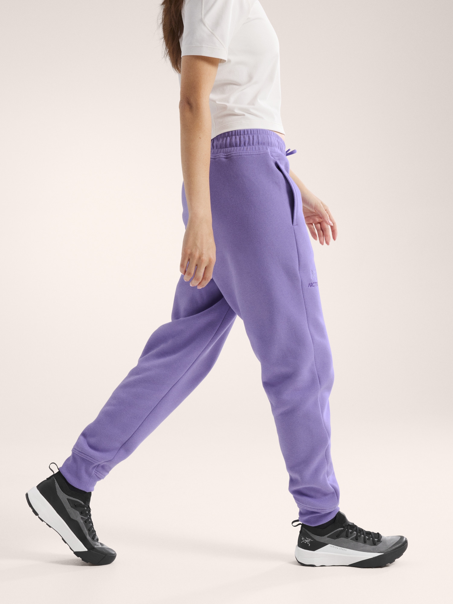 Emblem Fleece Jogger Women's Aster Side View