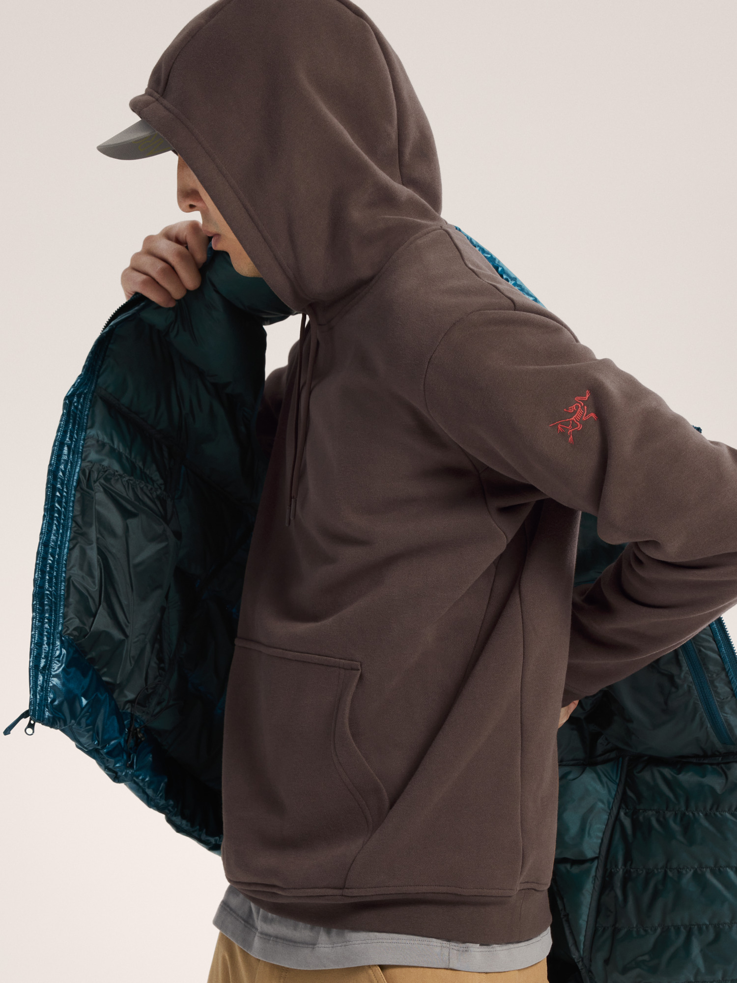 Emblem Fleece Hoody Carob Hover