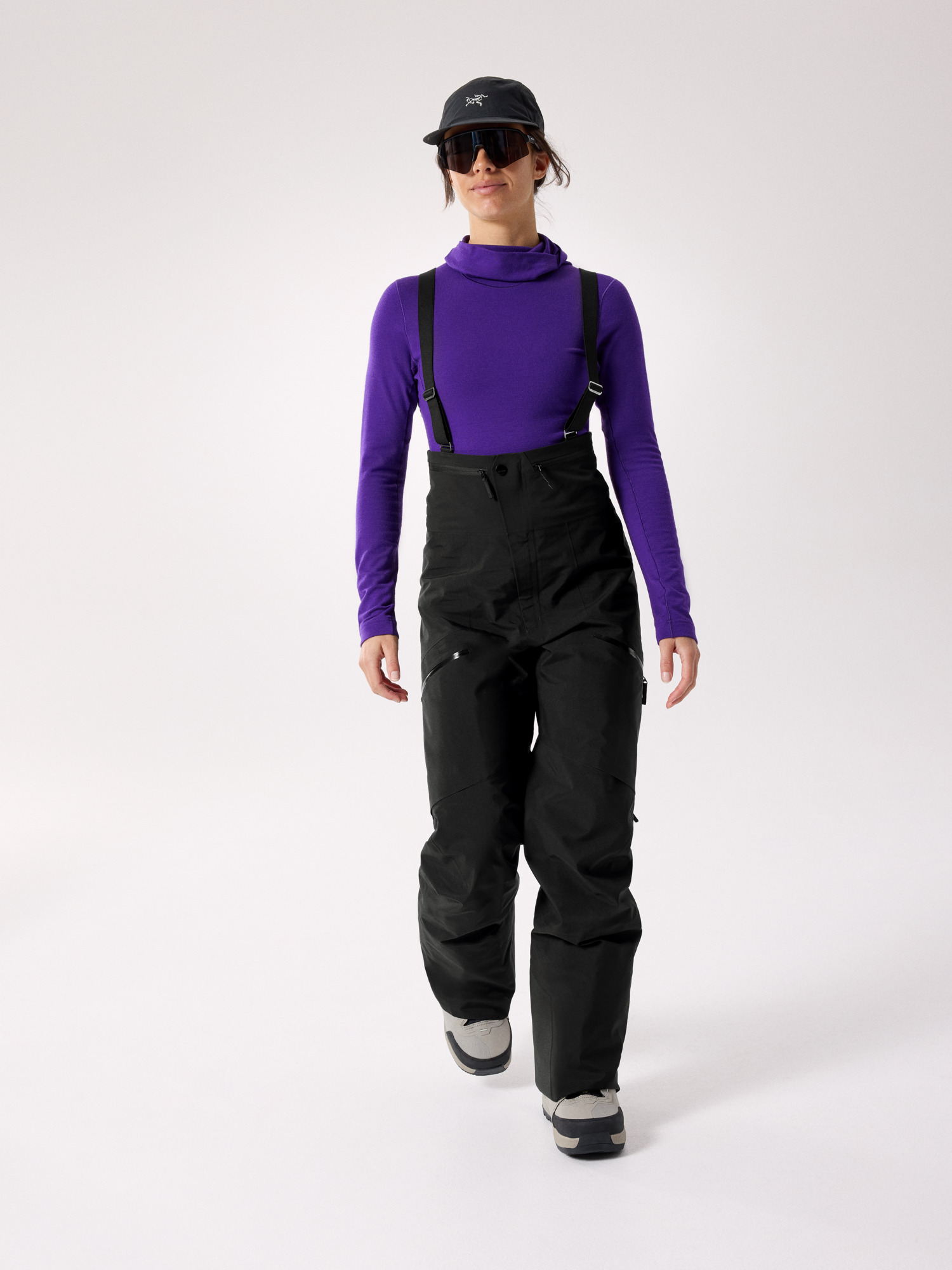 Rush Bib Pant Women's Black Front View