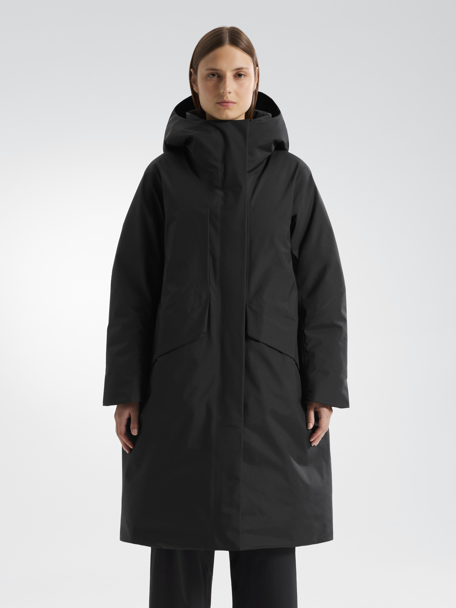 Ifora Down Parka Women's Black Front View