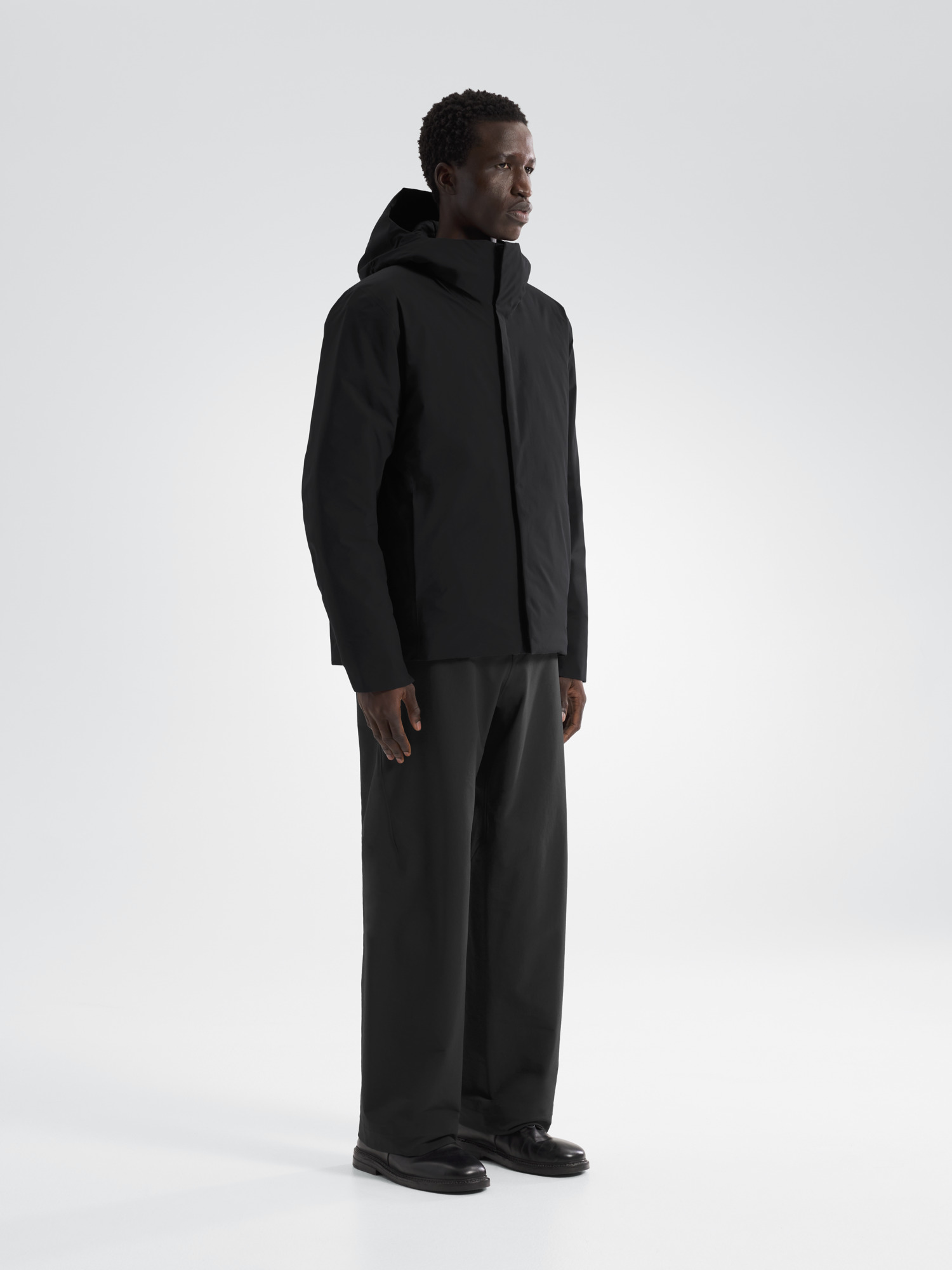 Altus Down Jacket Black 3 4 Front View