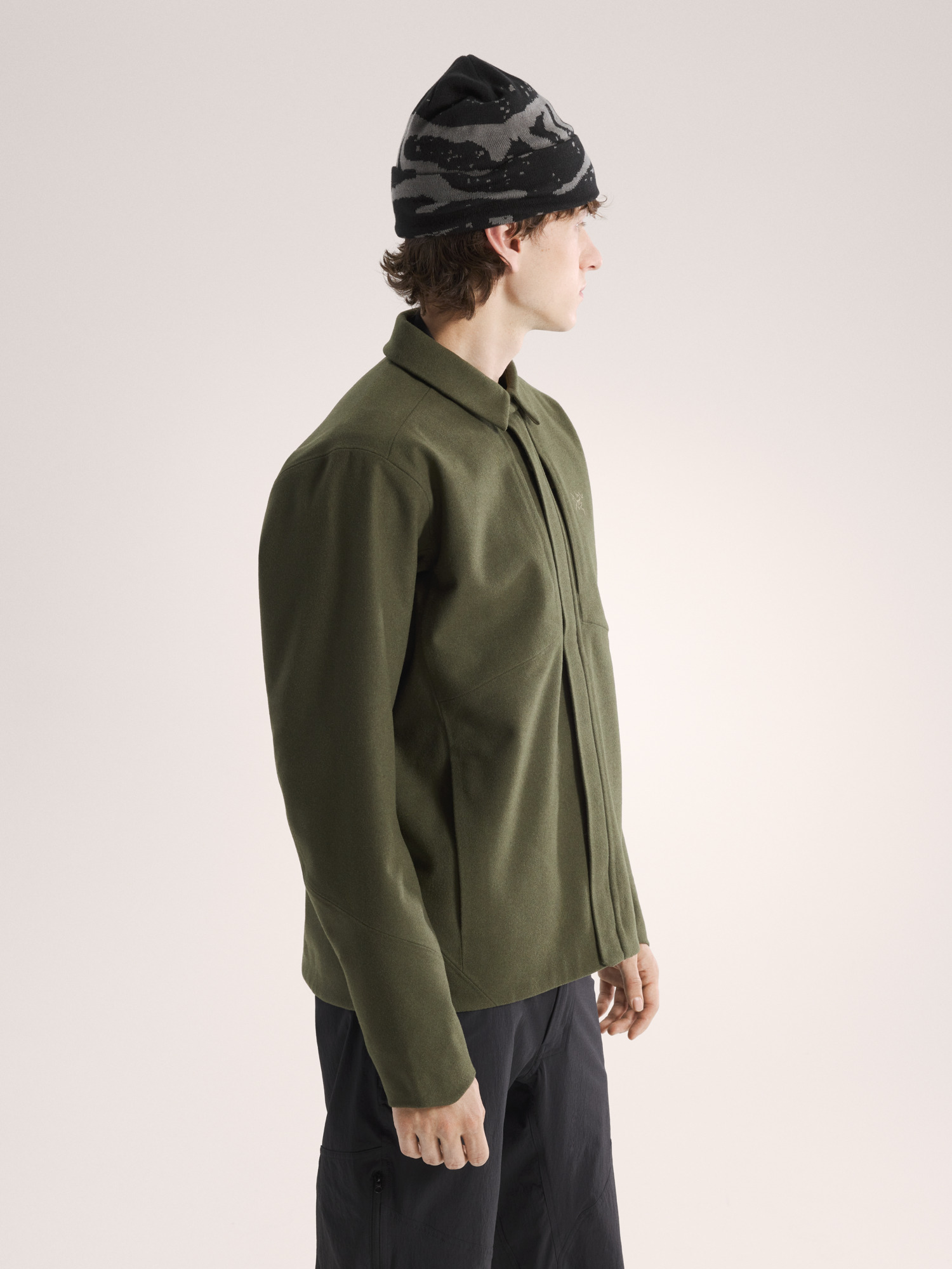 Sawyer Wool Overshirt Tatsu Heather Side View