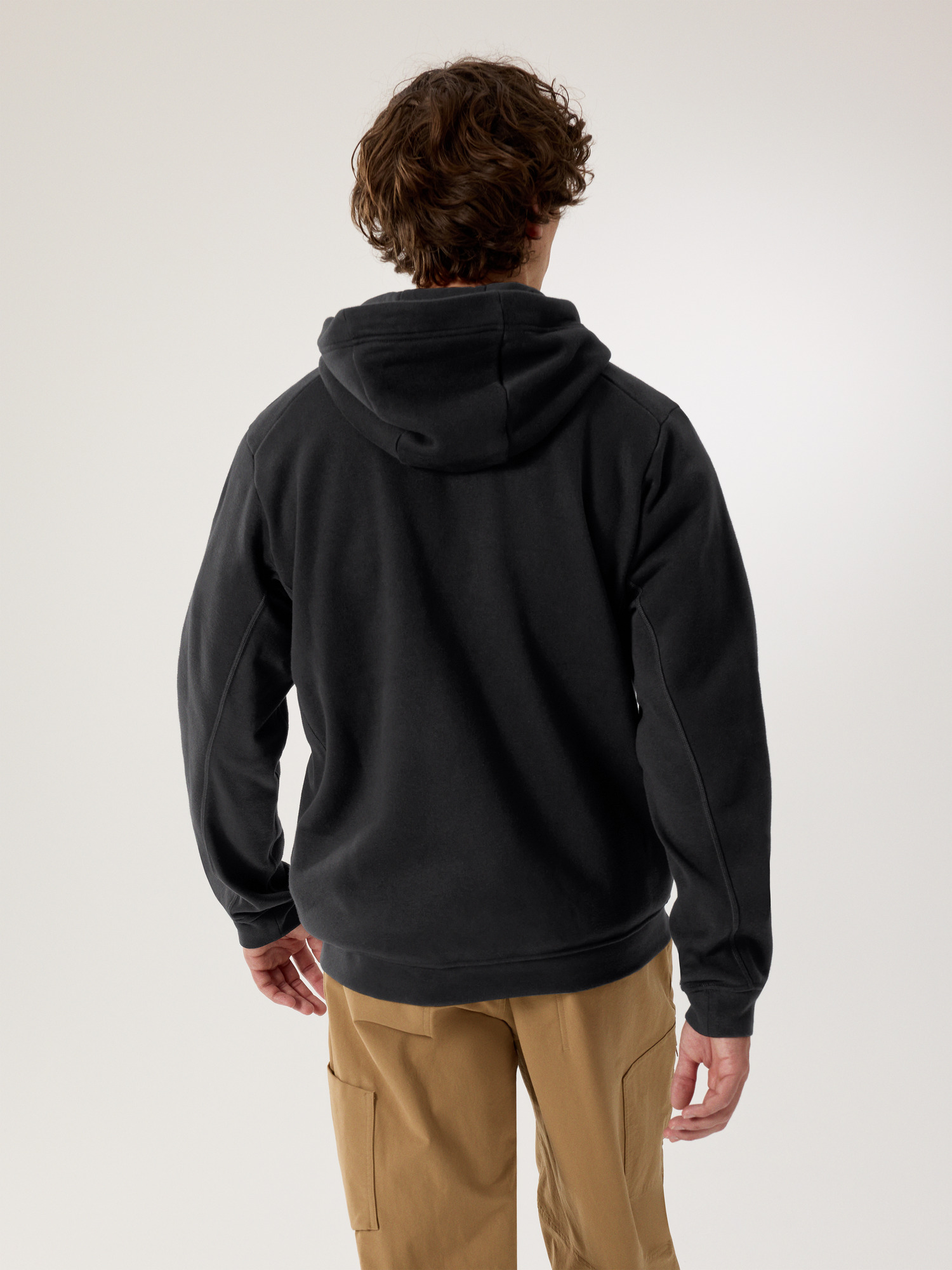 Emblem Fleece Full Zip Hoody Black Back View