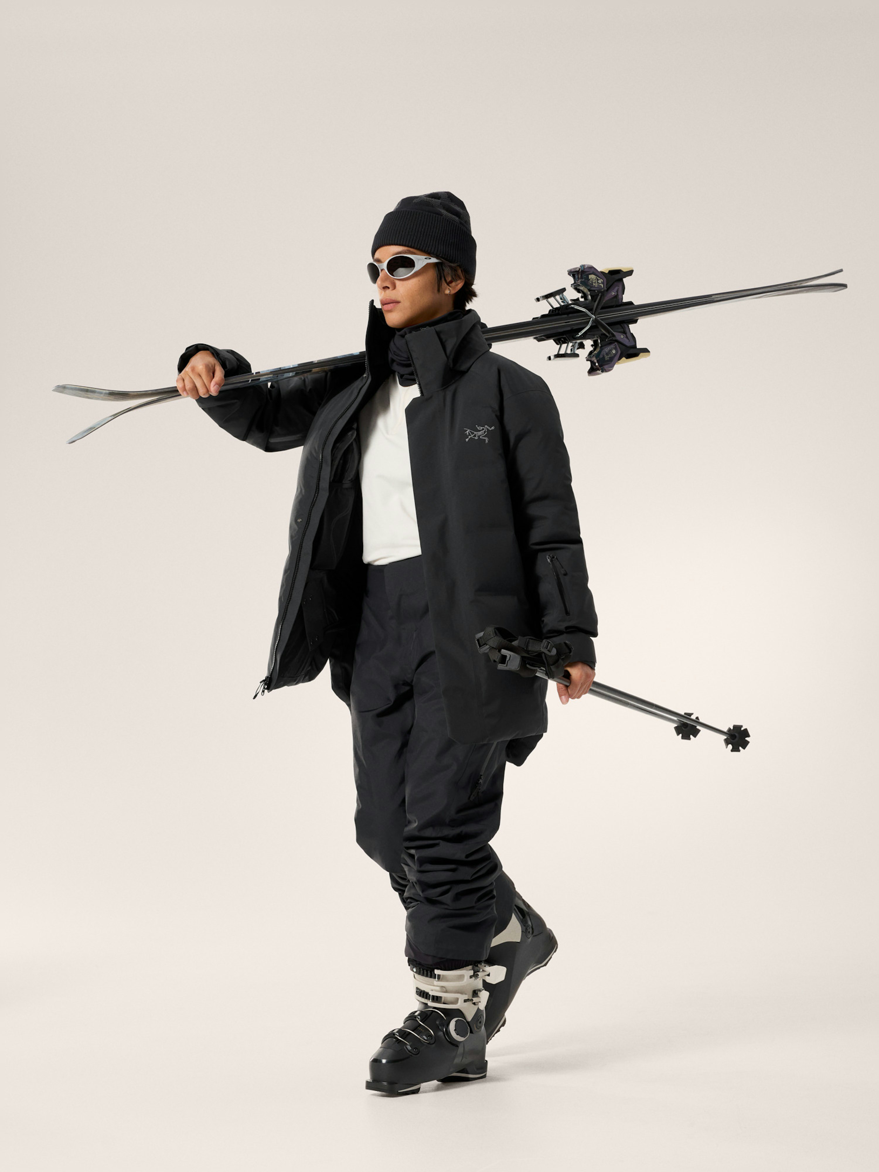 Andessa Down Mid Jacket Women's Black Full Body