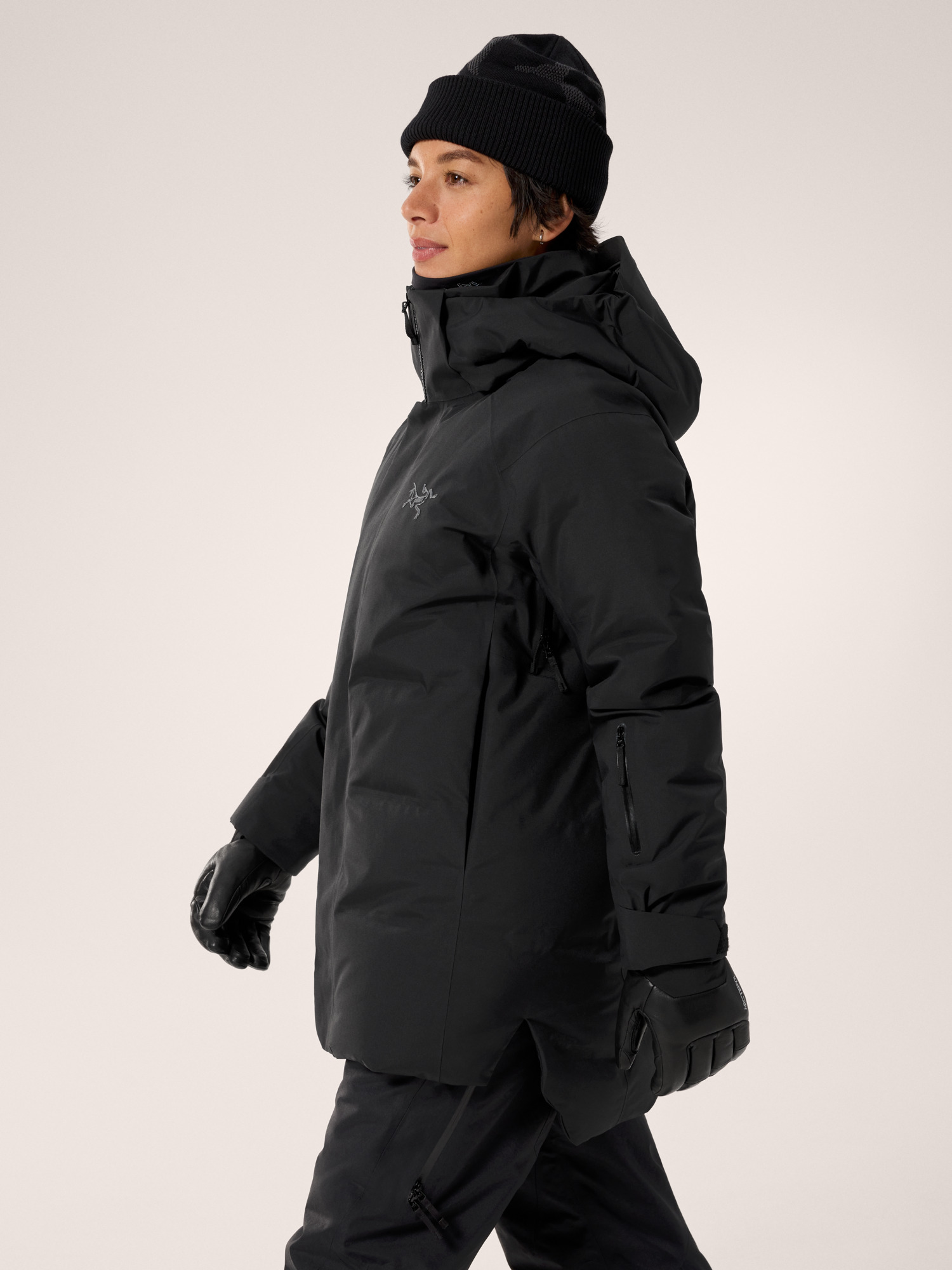 Andessa Down Mid Jacket Women's Black Side View