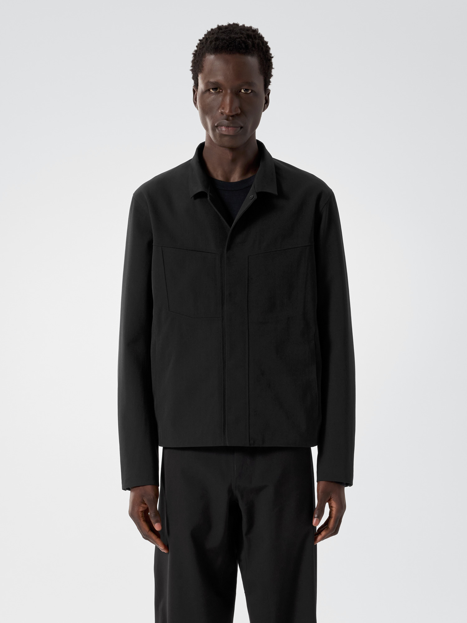 Voronoi Wool Jacket Black Front View