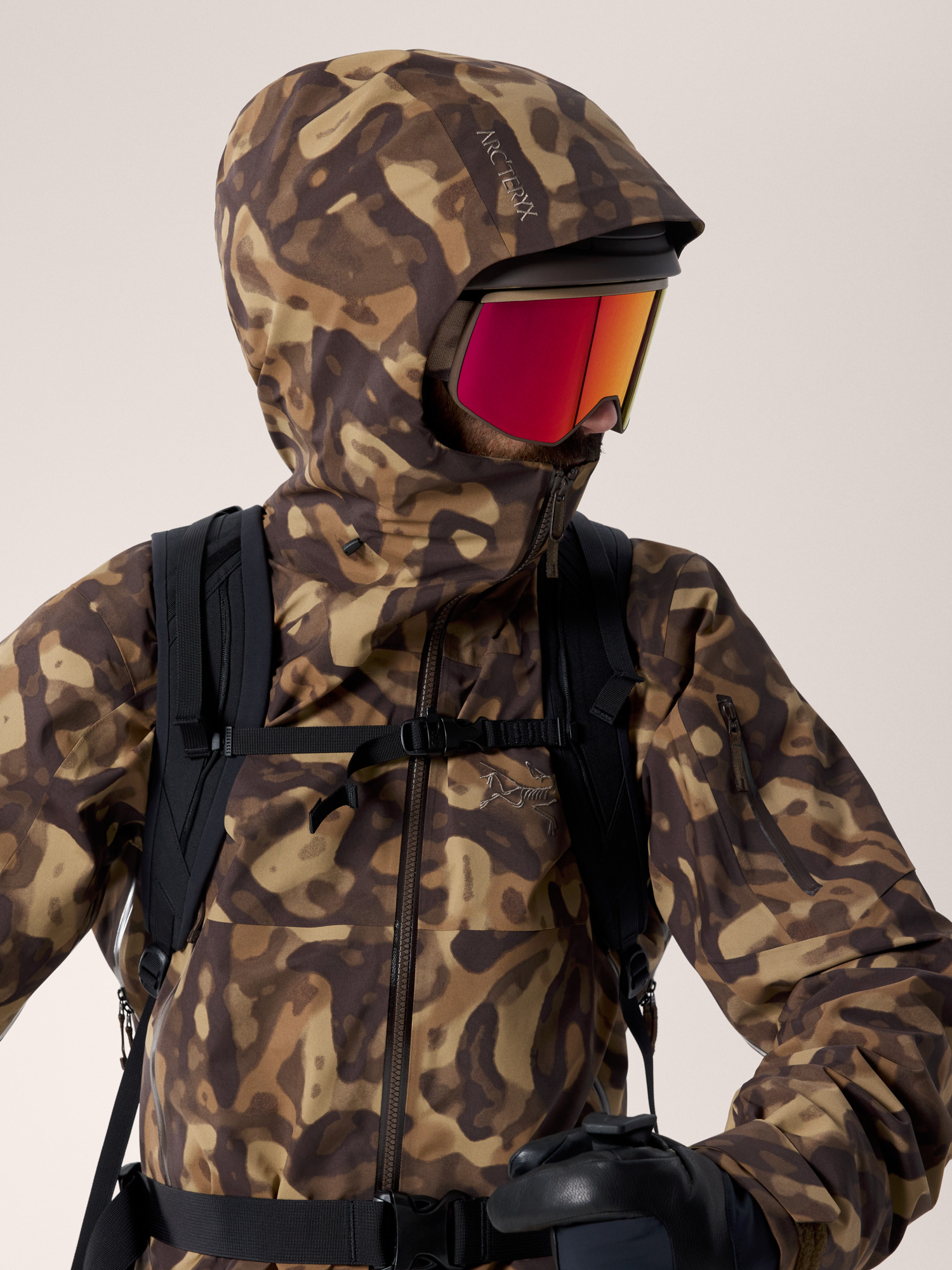 Sabre Jacket Print Carob Grottoflage Hood