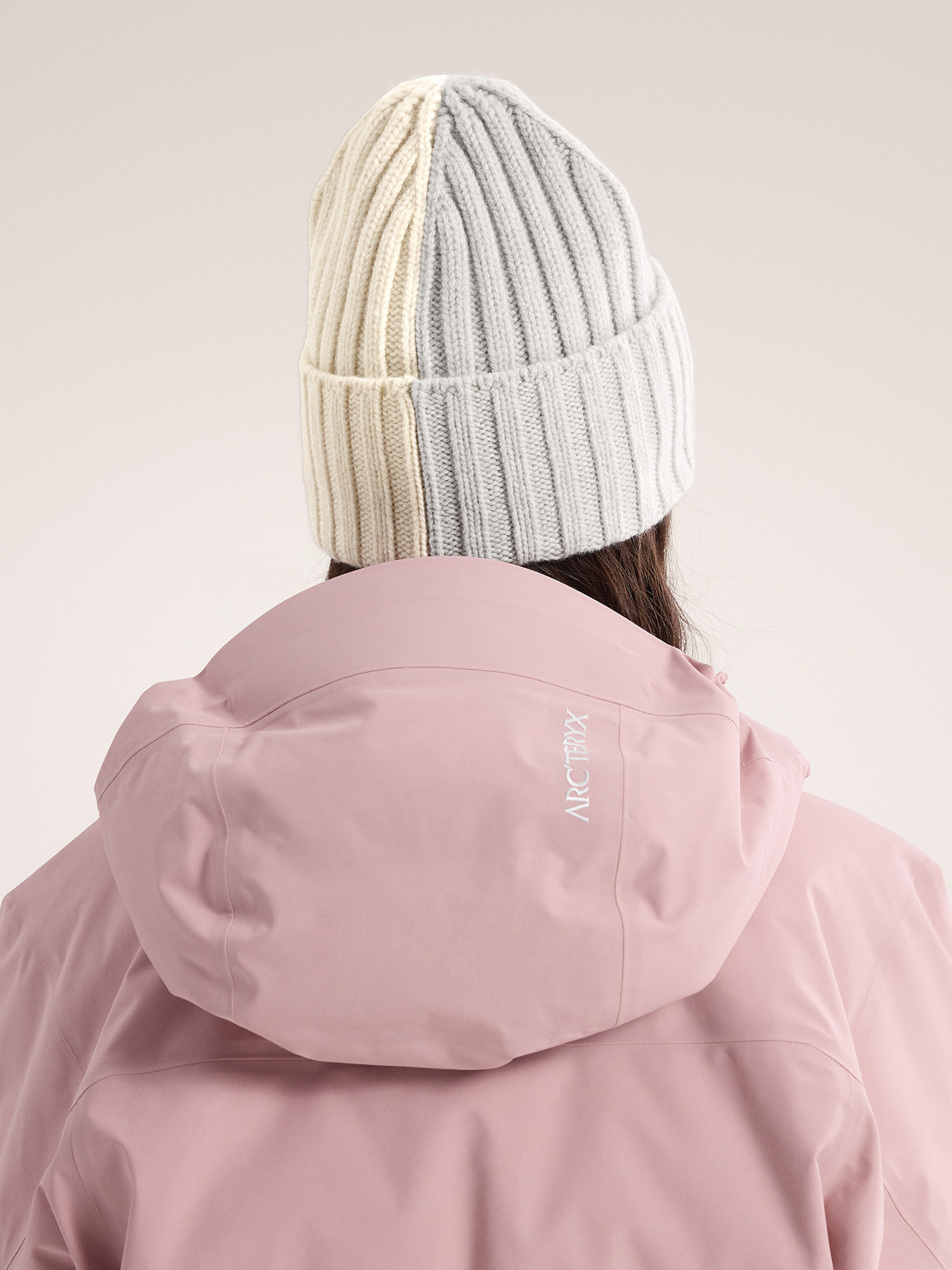 Chunky Ribbed Toque Solitude Heather / Arc Silk Back View