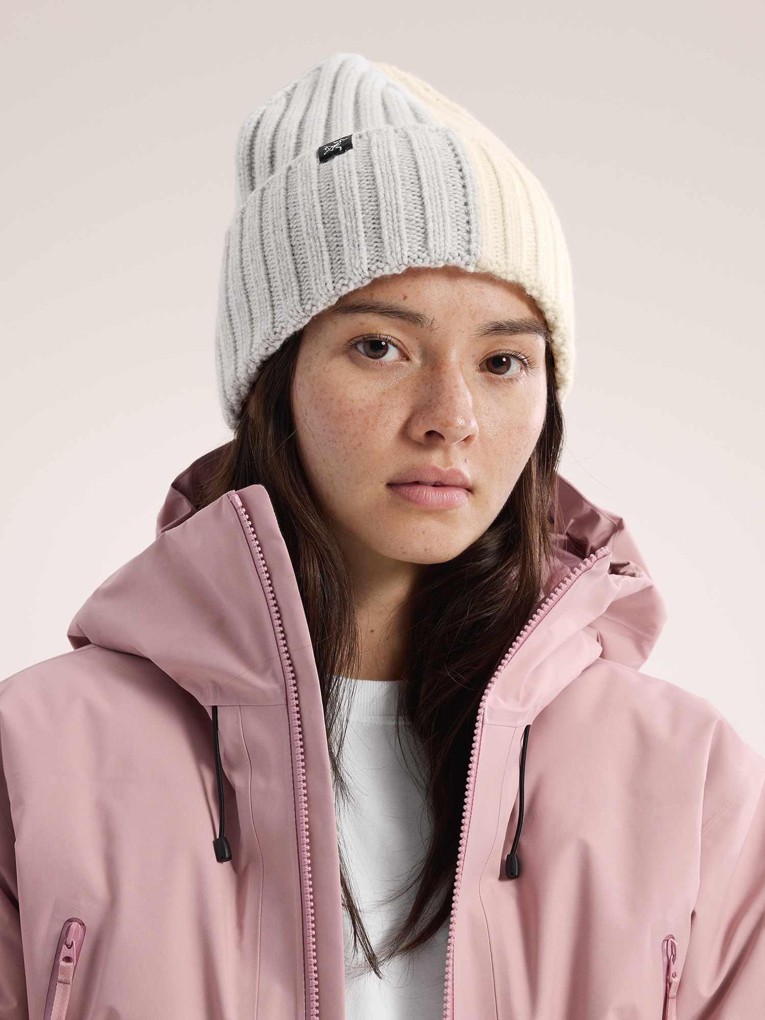 Chunky Ribbed Toque Solitude Heather / Arc Silk Front View