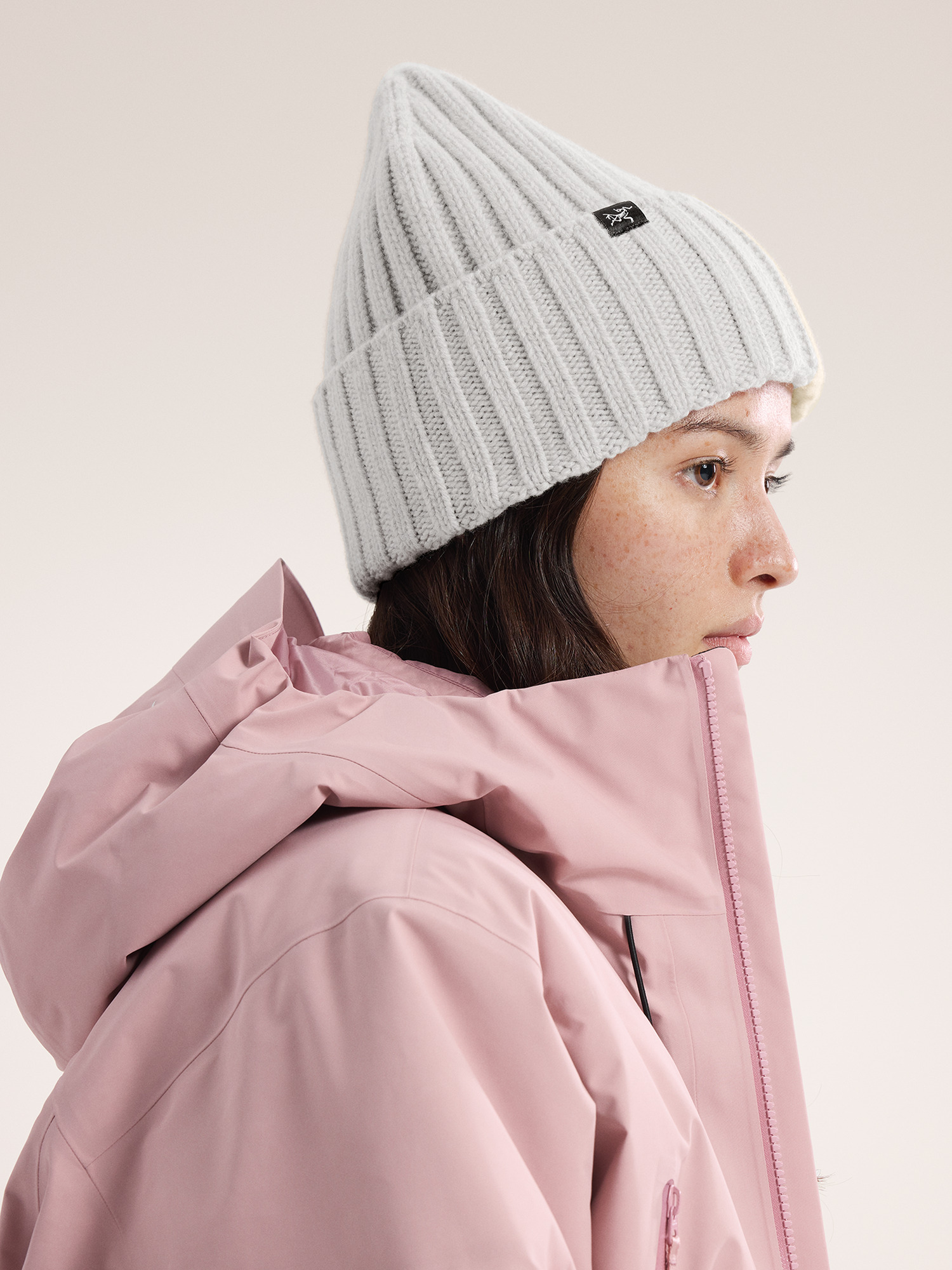 Chunky Ribbed Toque Solitude Heather / Arc Silk Side View