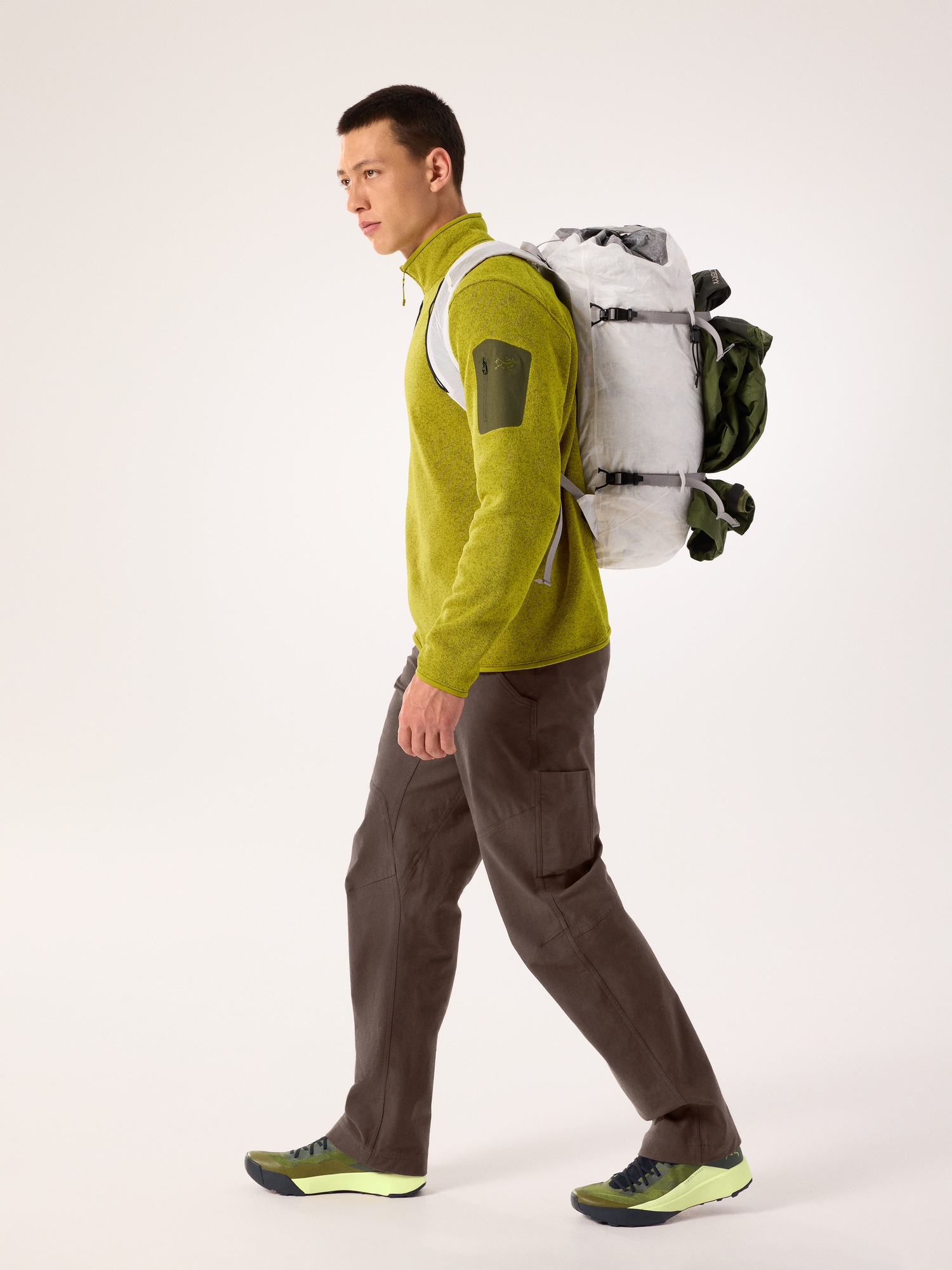 Covert 1/2 Zip Neck Olive Moss Heather Full Body