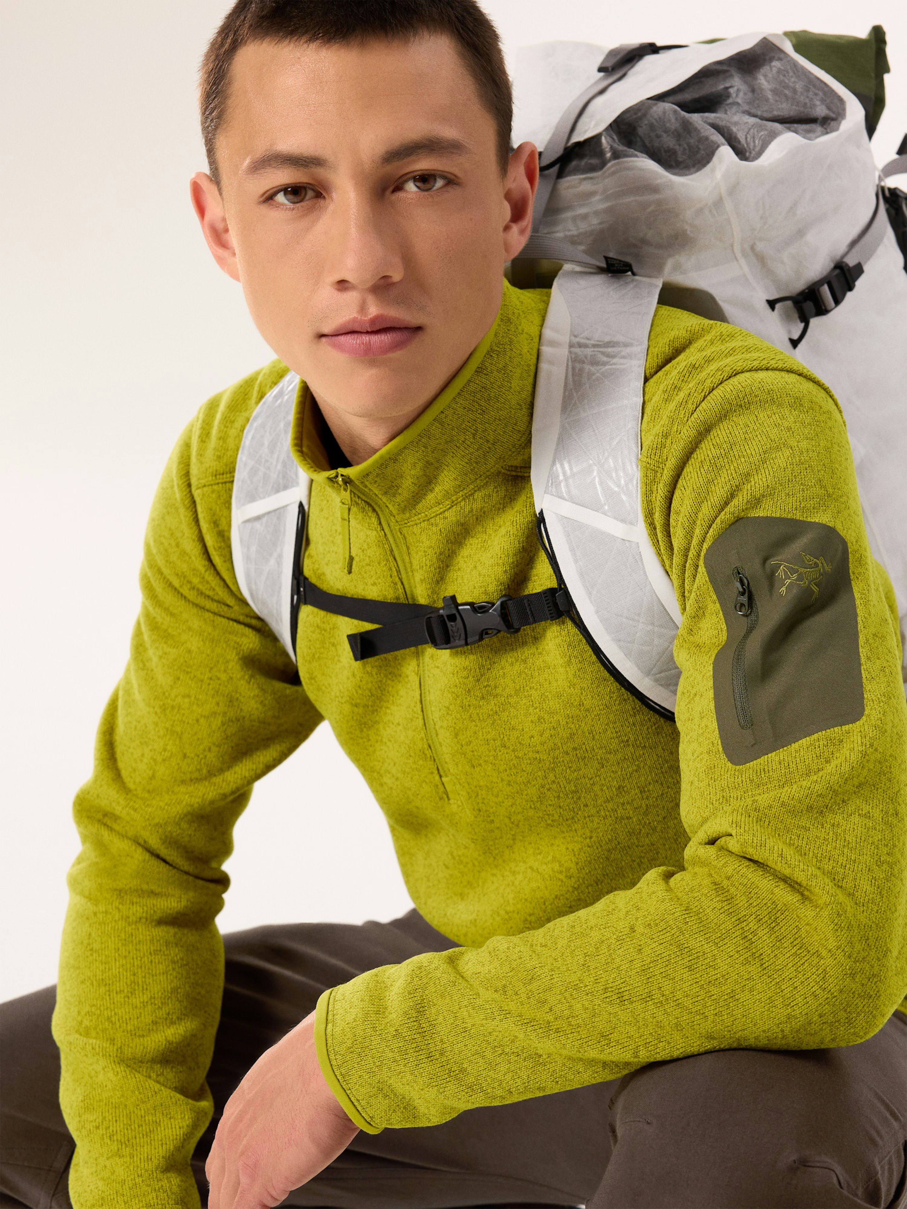 Covert 1/2 Zip Neck Olive Moss Heather Hover