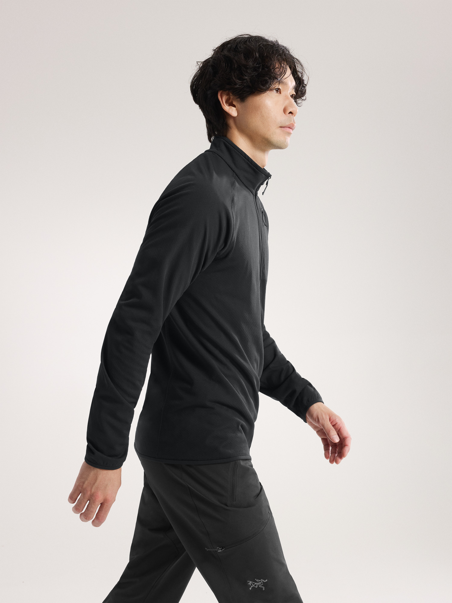 Delta 1/2 Zip Neck Black Side View
