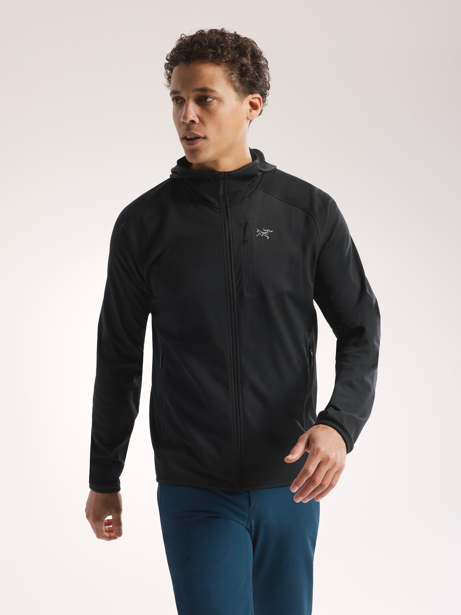 Delta Hoody Black Front View