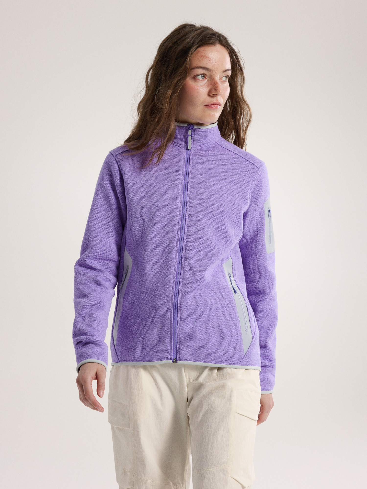 Covert Cardigan Women's Aster Heather / Solitude Front View