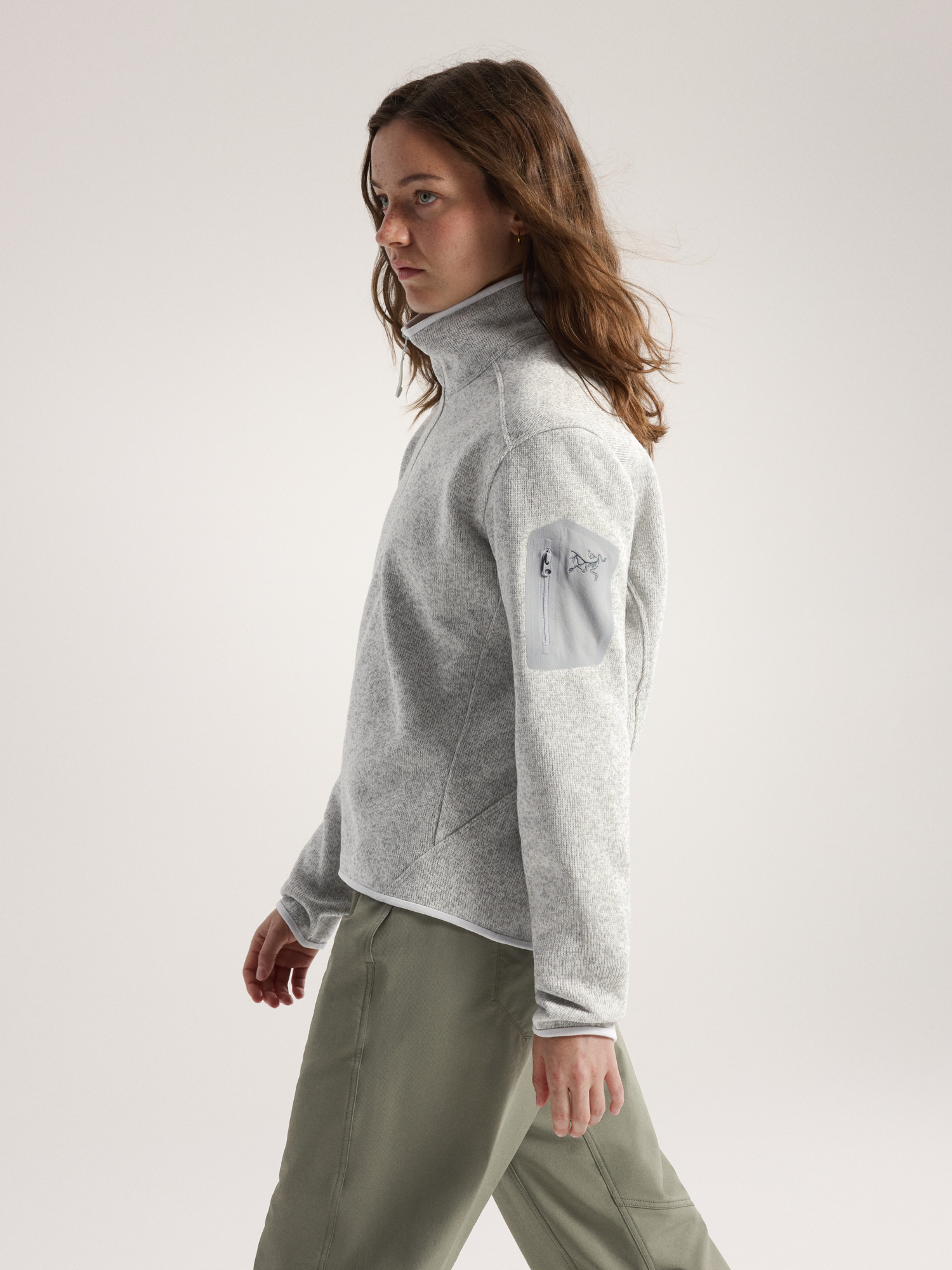 Covert Zip Neck Women's Atmos Heather Side View