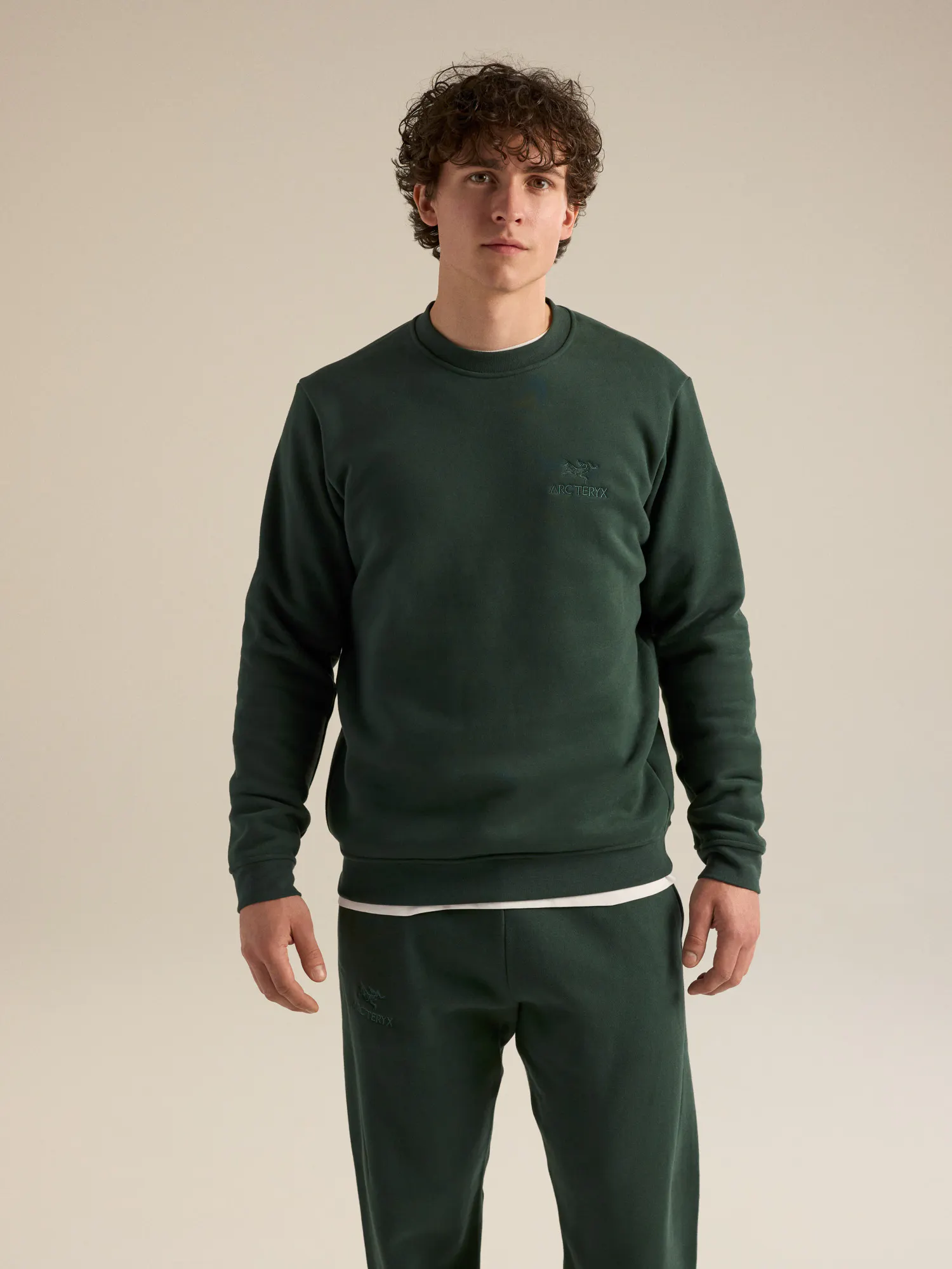 Jersey Emblem Fleece Crew Neck Hombre