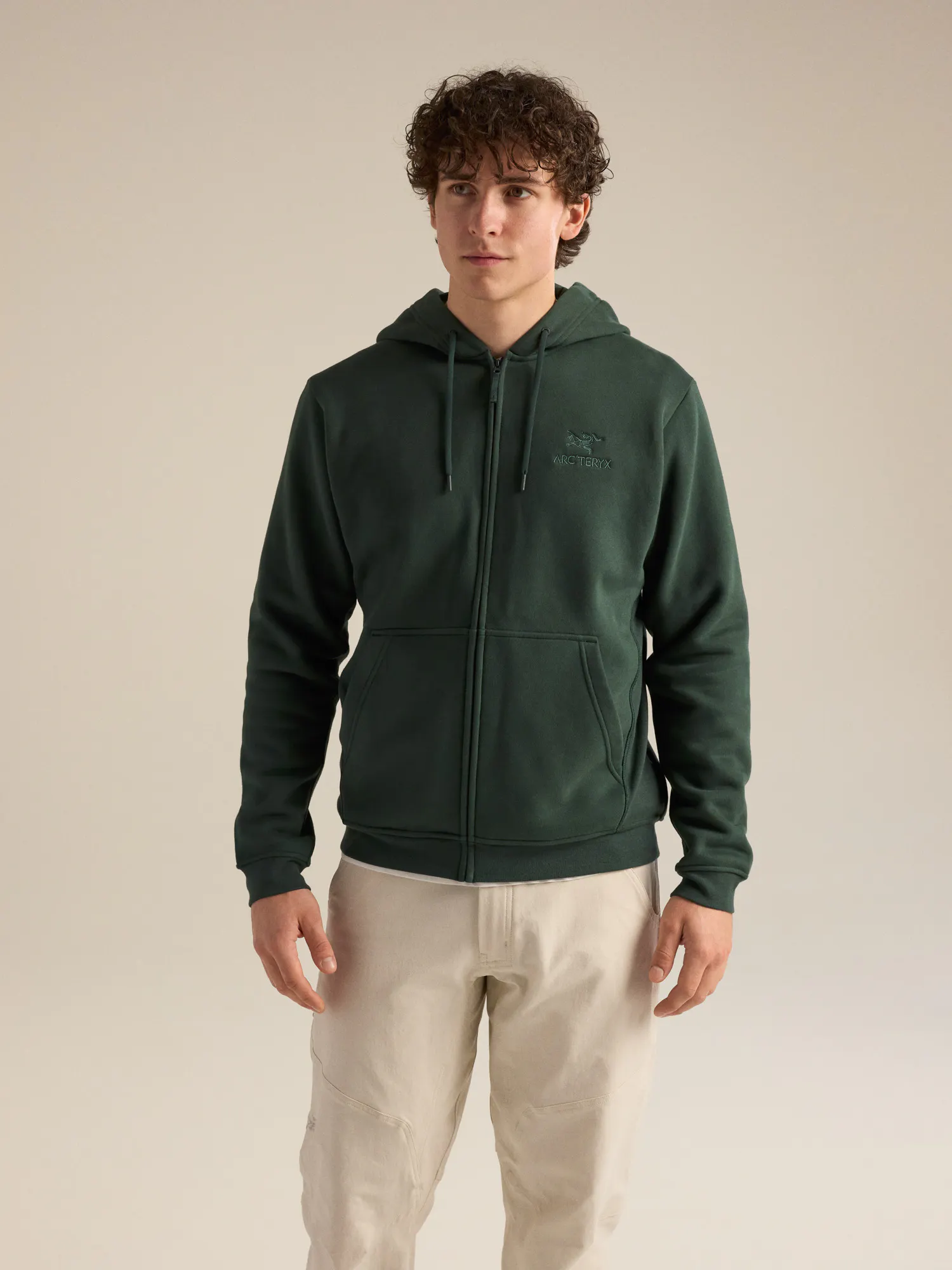 Chaqueta con capucha Emblem con forro polar y cremallera completa Hombre
