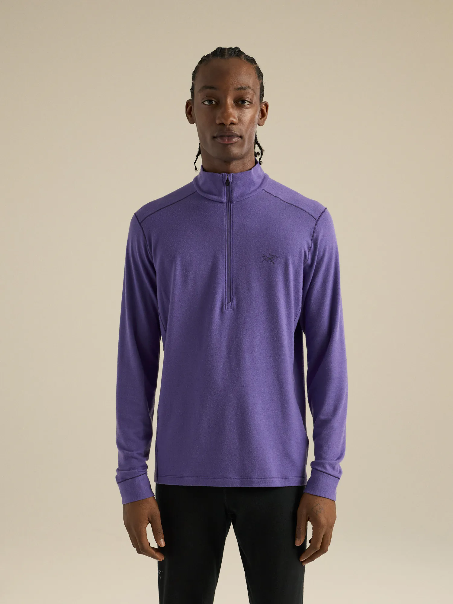 Jersey Satoro de media cremallera de lana merina Hombre