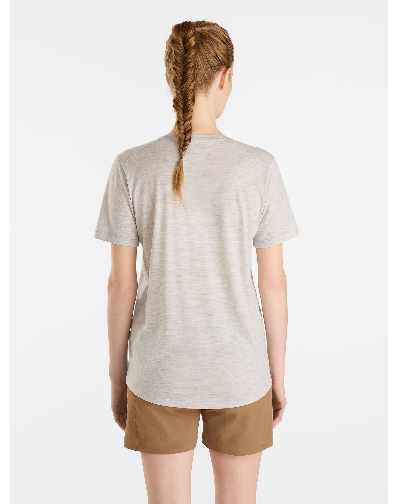 Lana Merino Wool Crew Neck Shirt SS Women's Solitude Back View