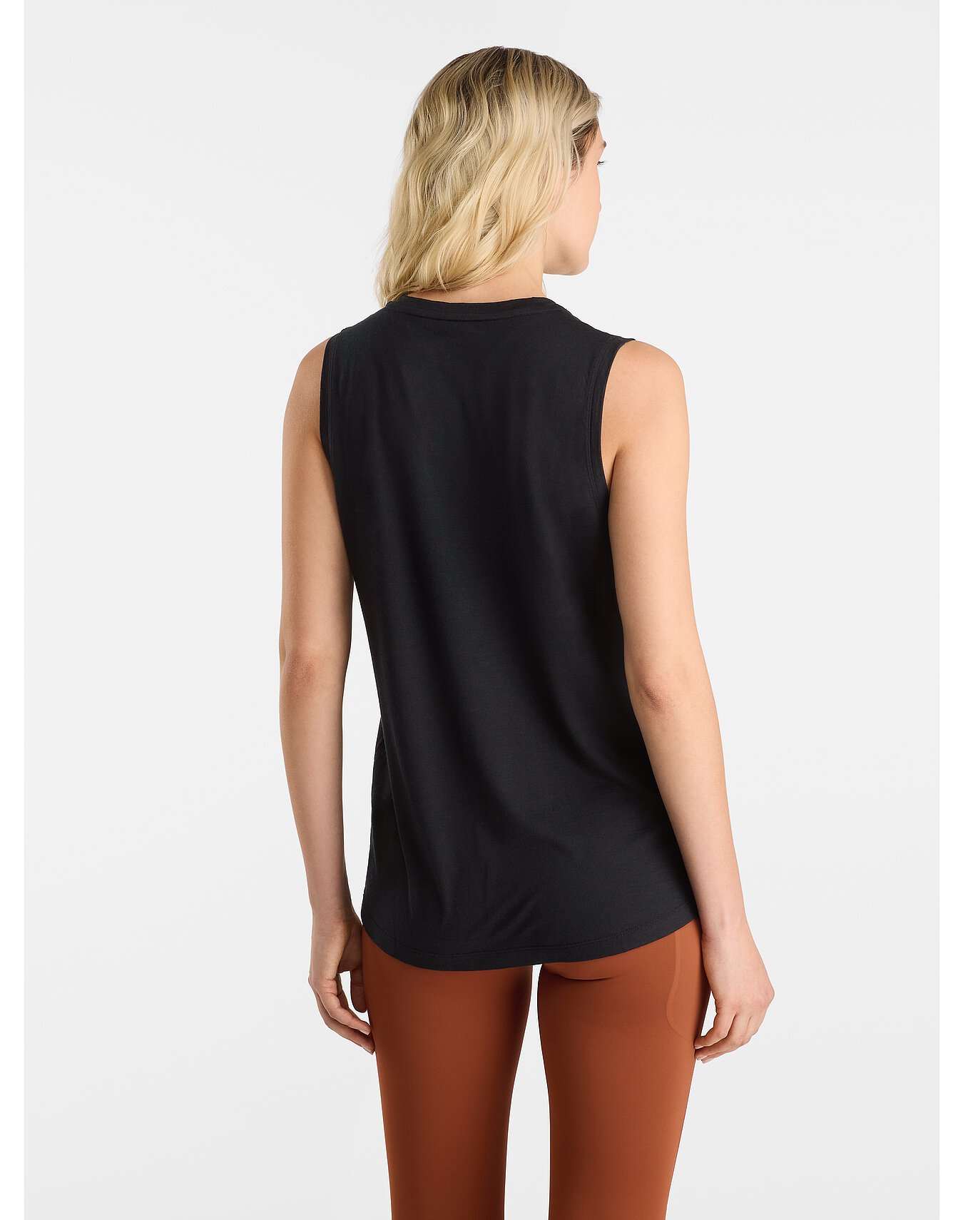 Lana Merino Wool Tank Women's Black Back View