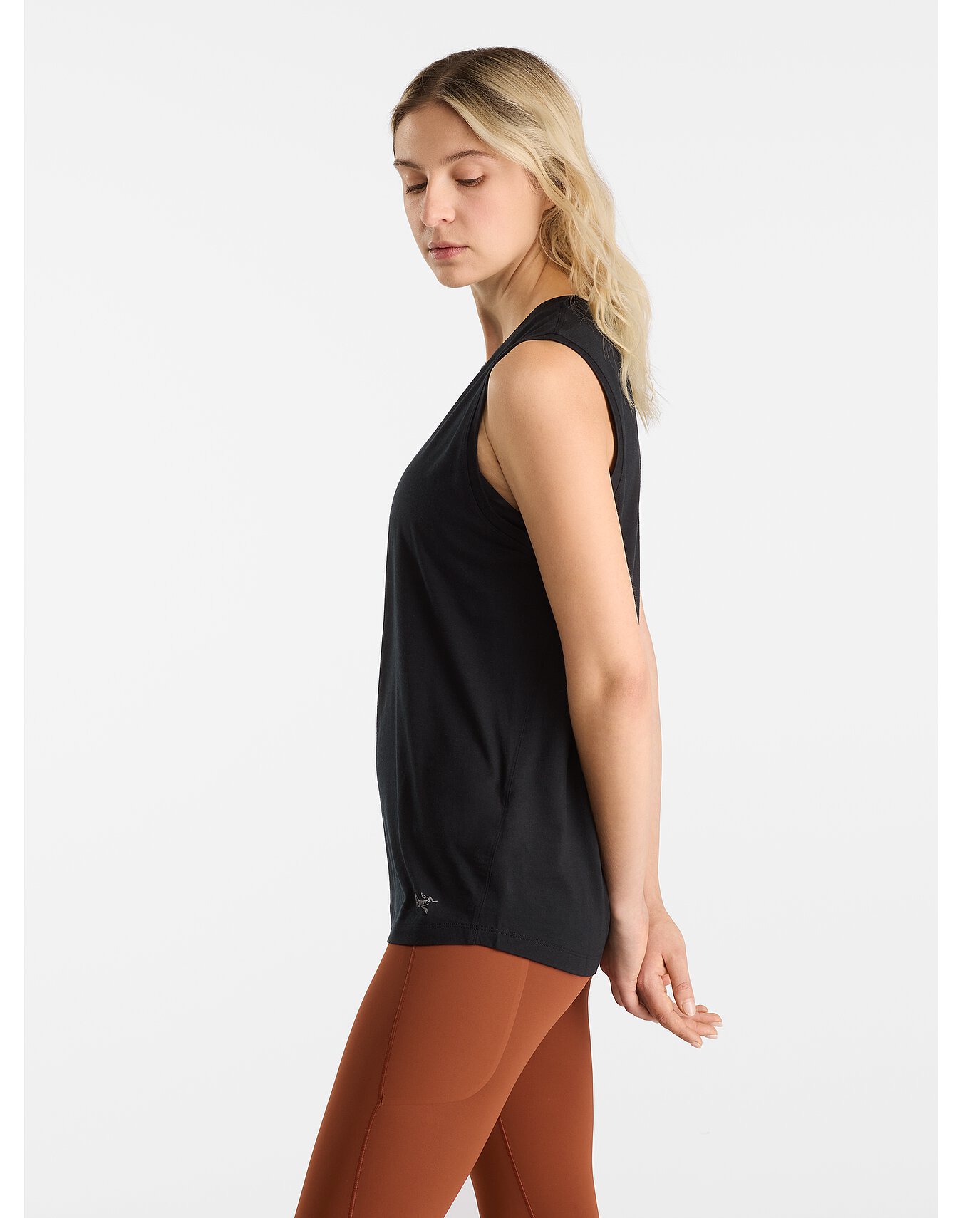 Lana Merino Wool Tank Women's Black Side View Left