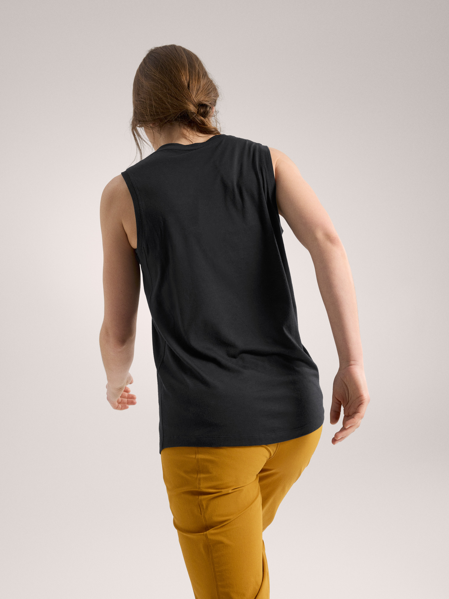 Lana Merino Wool Tank Women's Black Back View