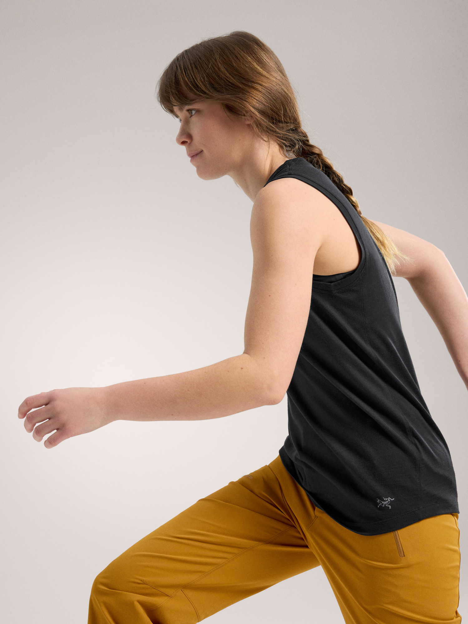 Lana Merino Wool Tank Women's Black Side View