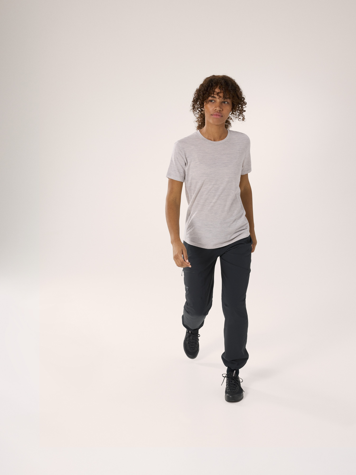 Lana Merino Wool Crew Neck Shirt SS Women's Solitude Full Body