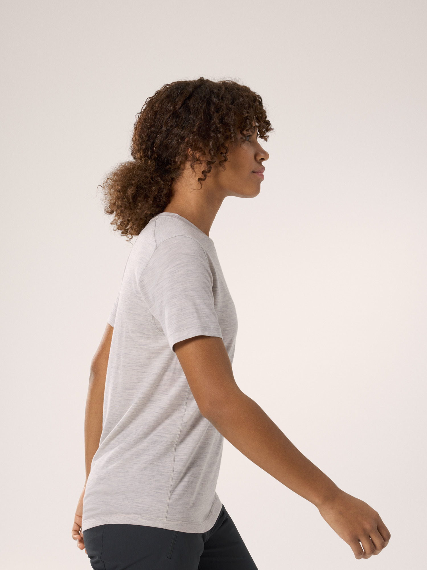 Lana Merino Wool Crew Neck Shirt SS Women's Solitude Side View