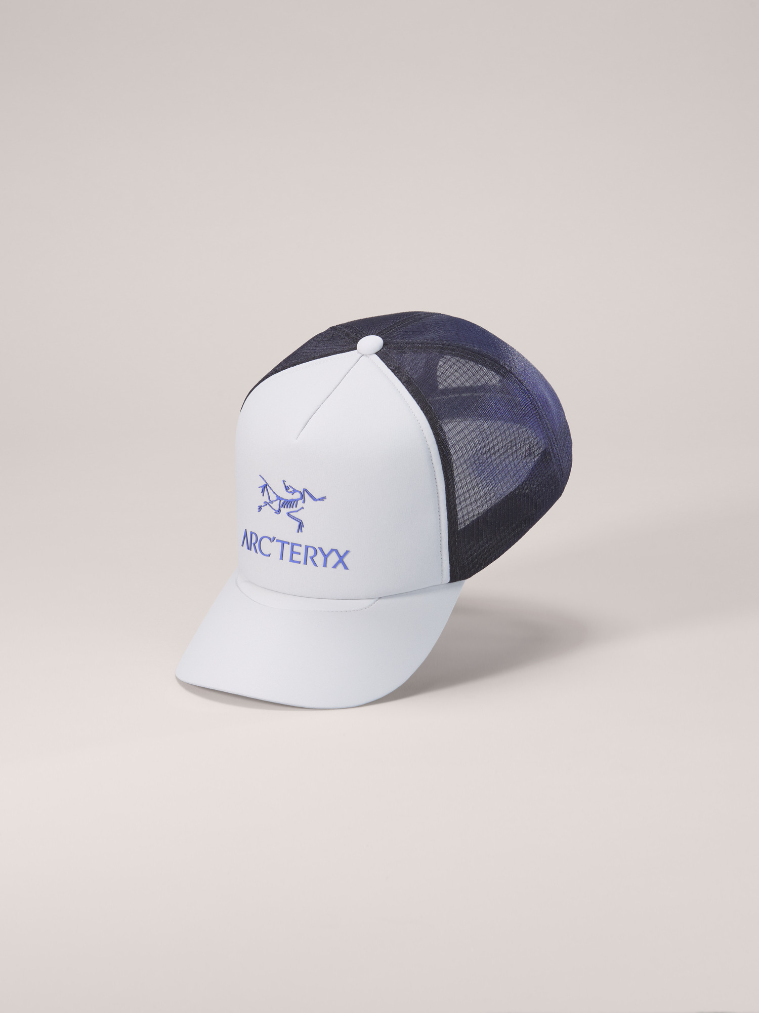 Bird Word Trucker Curved Hat Solitude/Black Sapphire Front