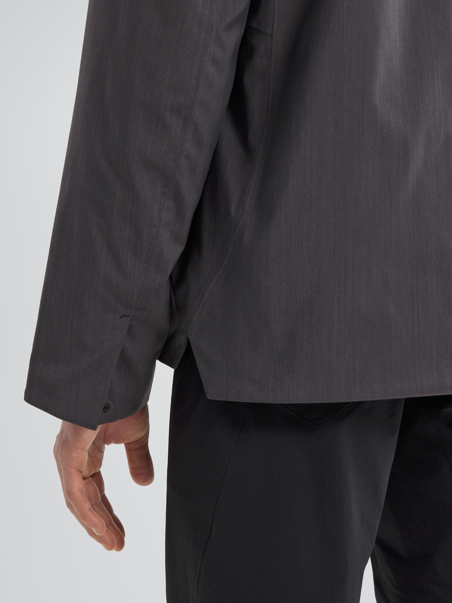 Field Insulated Tech Wool Overshirt Graphite Heather Detail 2